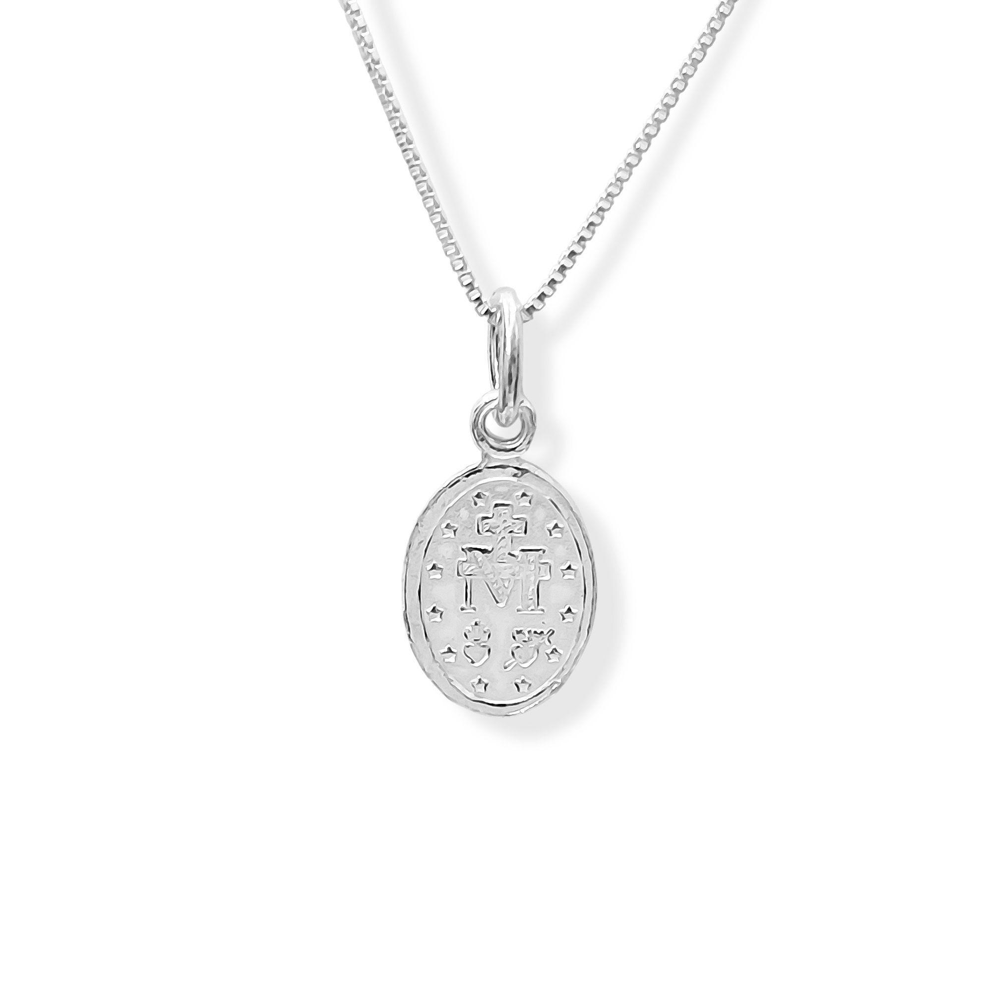 Collar Medalla Virgen Rayos Veneciana Plata Fina 925-2