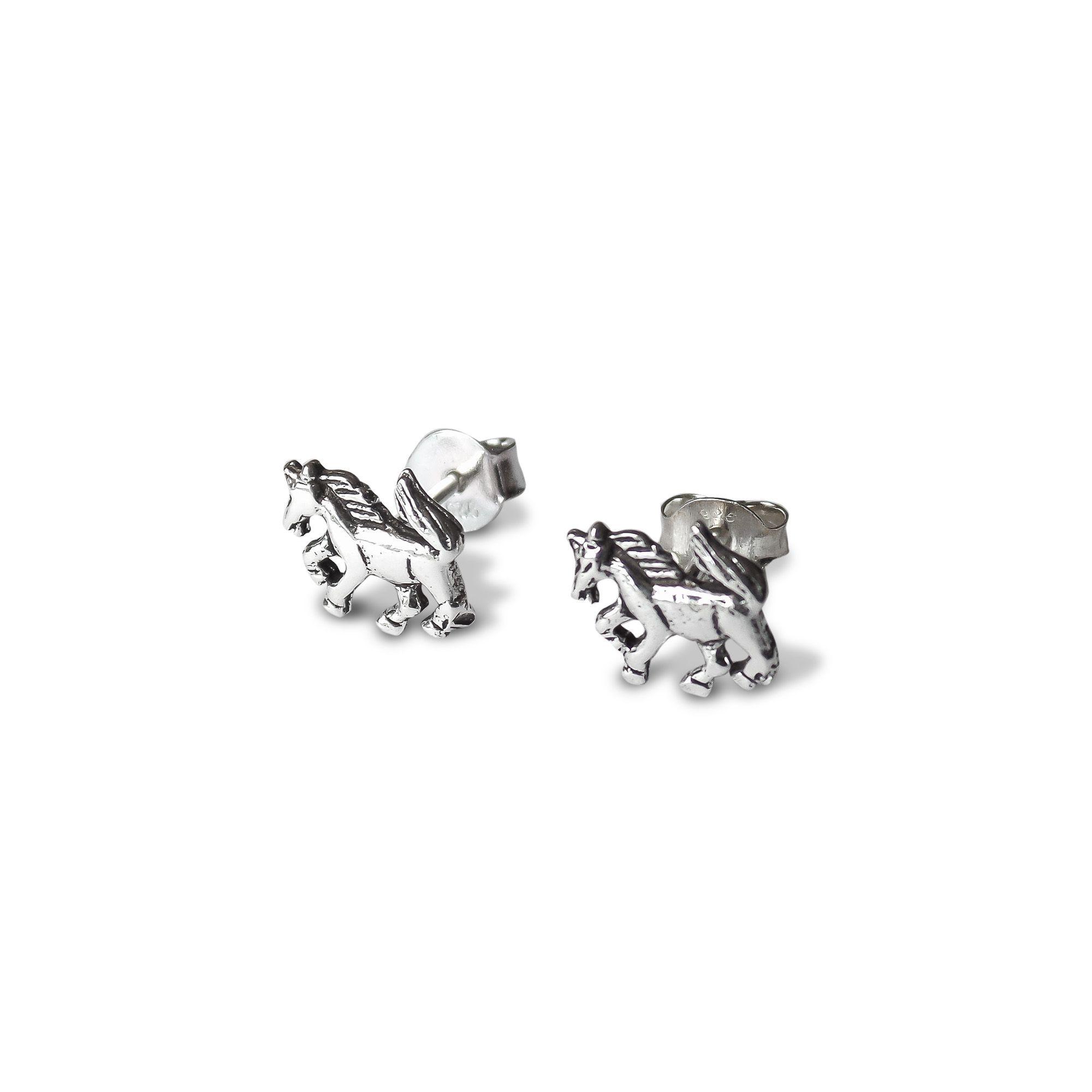 Aros Mini Caballo Plata Fina 925-2