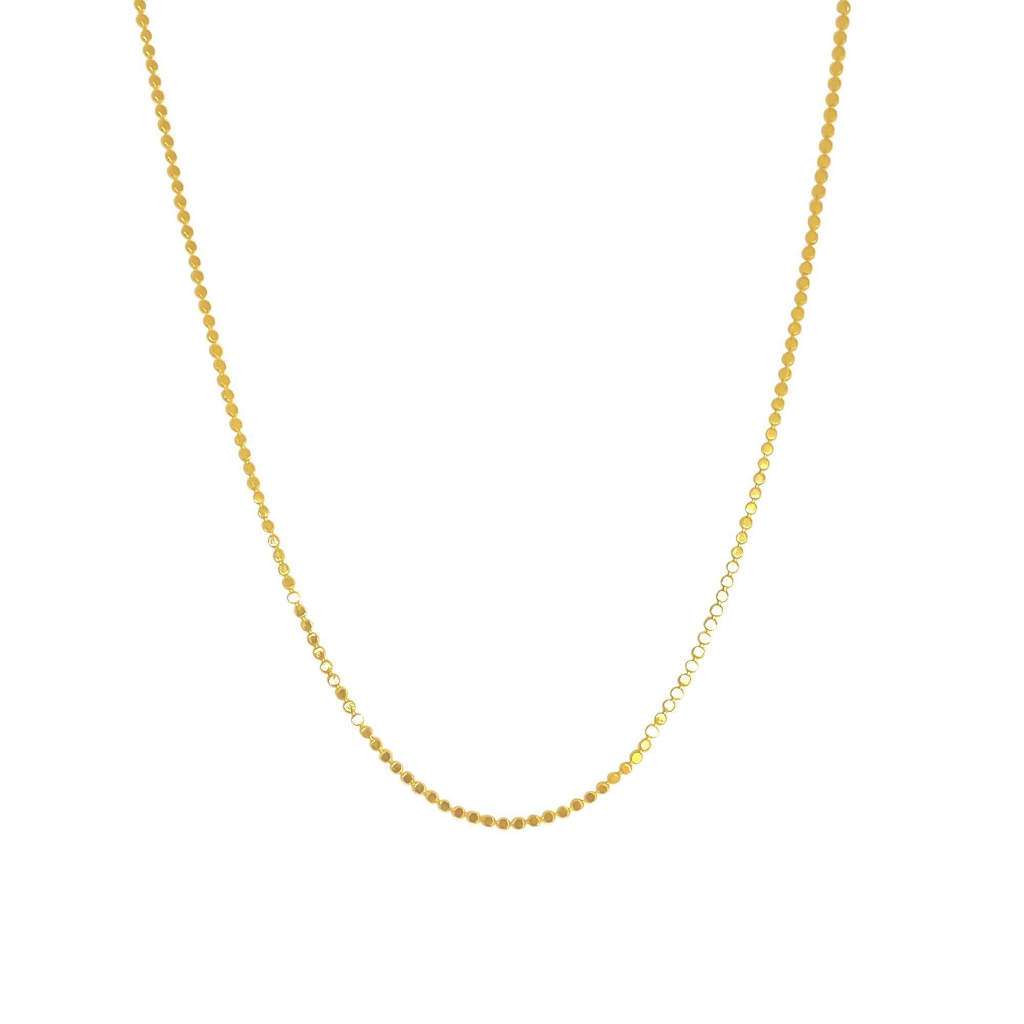 Cadena Redonda Plana 43cm Enchapado Oro 18K-0