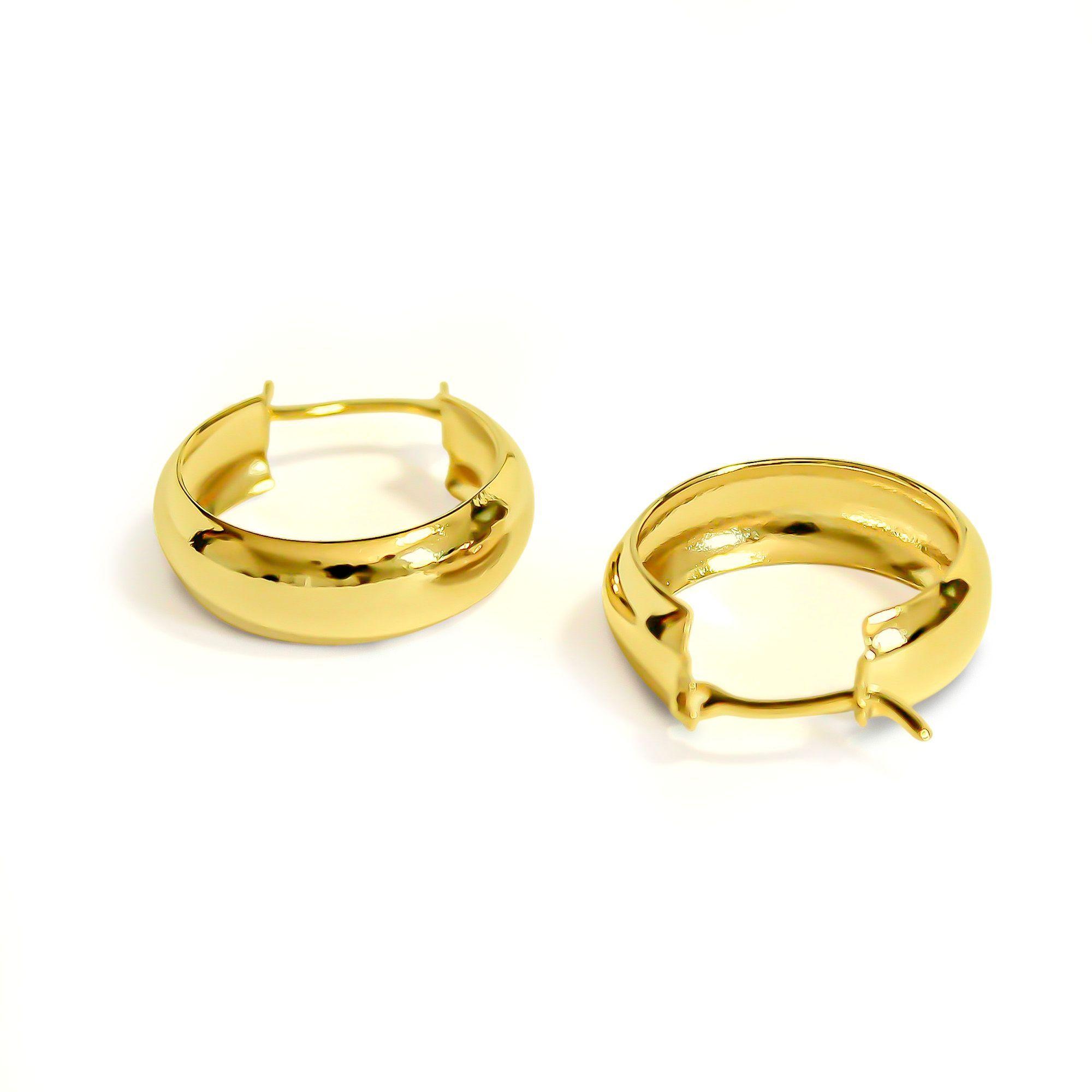 Aros Amparo Argolla Bote 20mm Enchapado Oro 18K-3