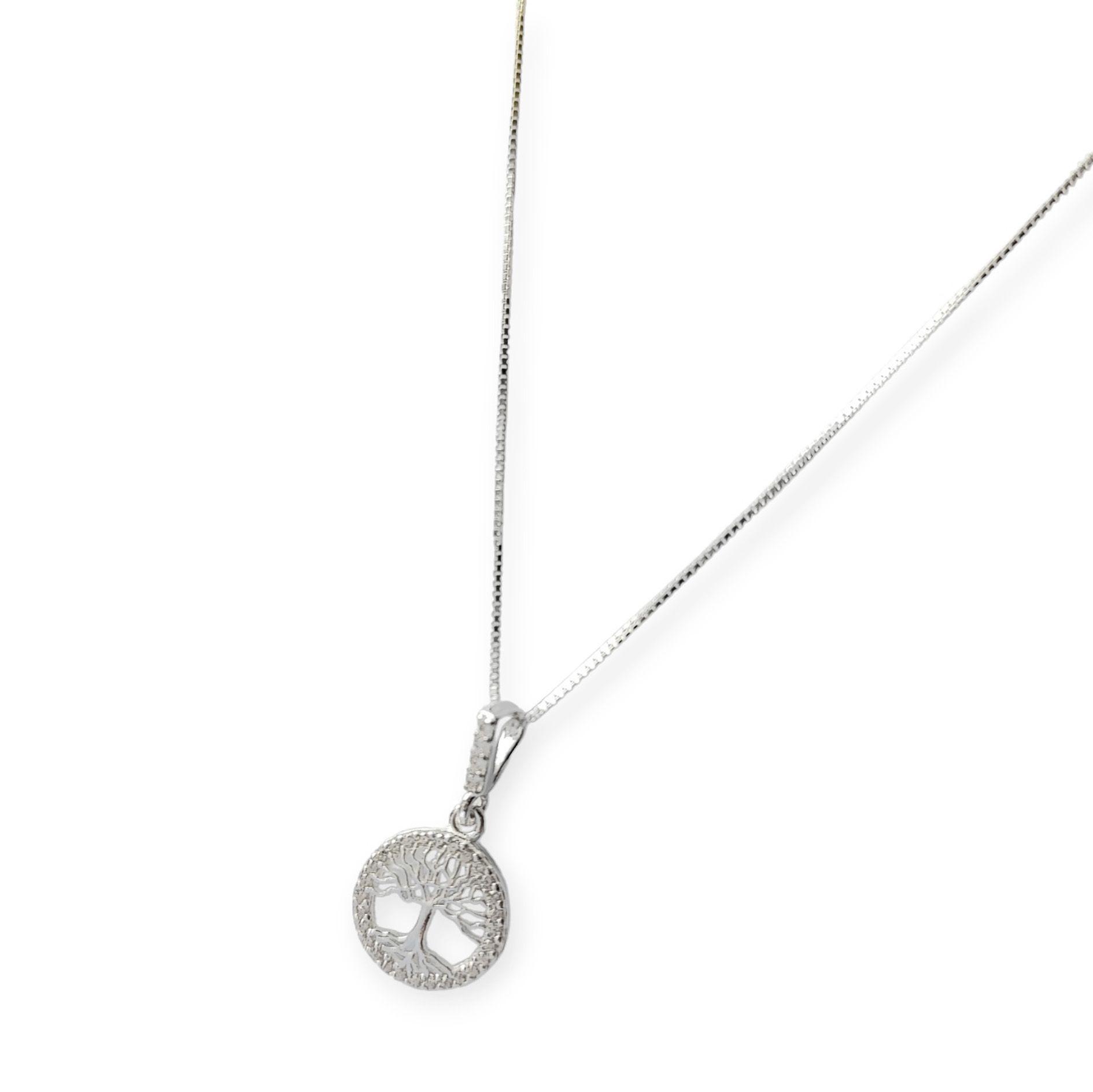 Collar Árbol De La Vida Circón Plata Fina 925-2