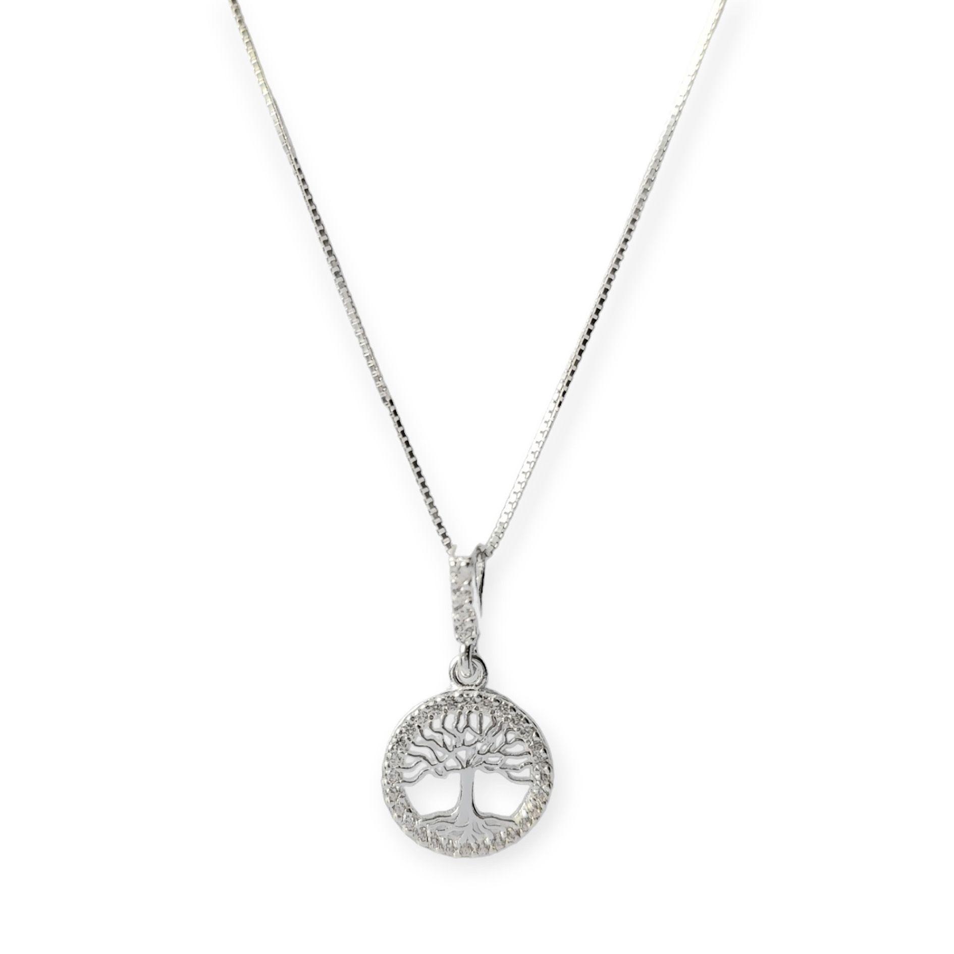Collar Árbol De La Vida Circón Plata Fina 925-3