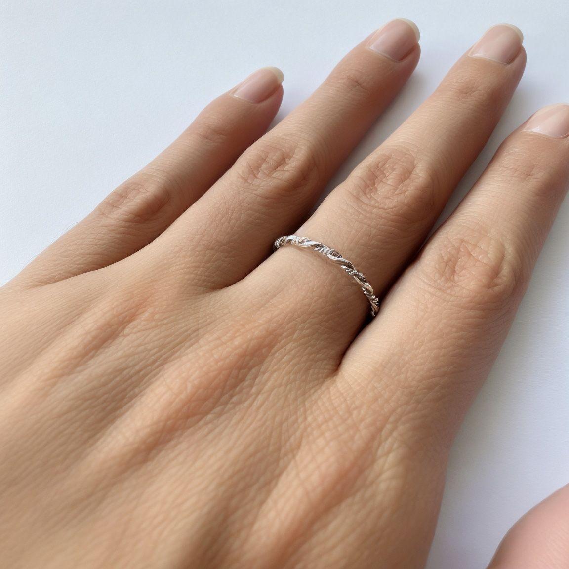 Anillo Argolla Trenzado #15 Plata Fina 925-2