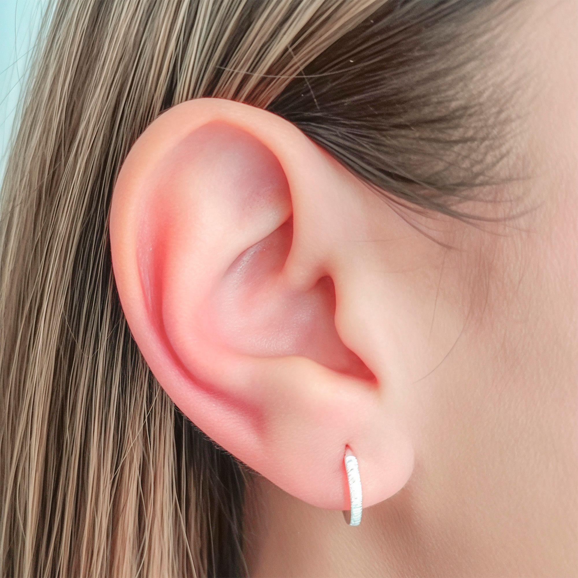 Aros Argolla Circón Bisagra 12mm Plata Fina 925-3