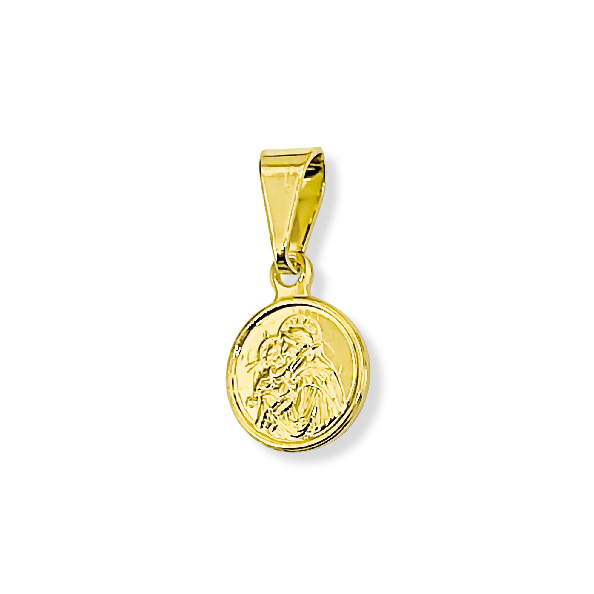 Colgante Medalla San Antonio 9mm Enchapado Oro 18K-3