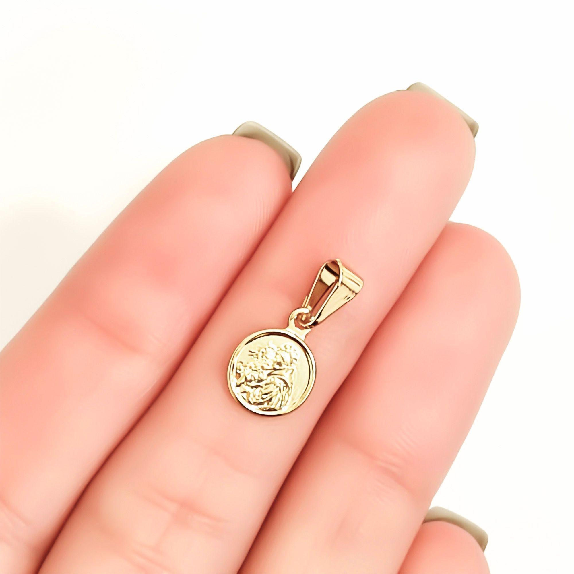 Colgante Medalla San Antonio 9mm Enchapado Oro 18K-4