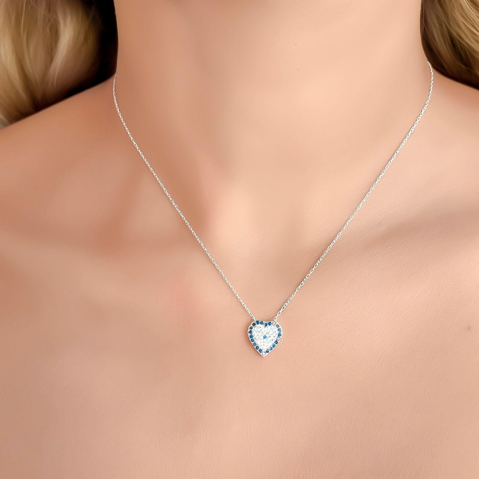 Collar Corazón Ojo Turco Circón Plata Fina 925-2