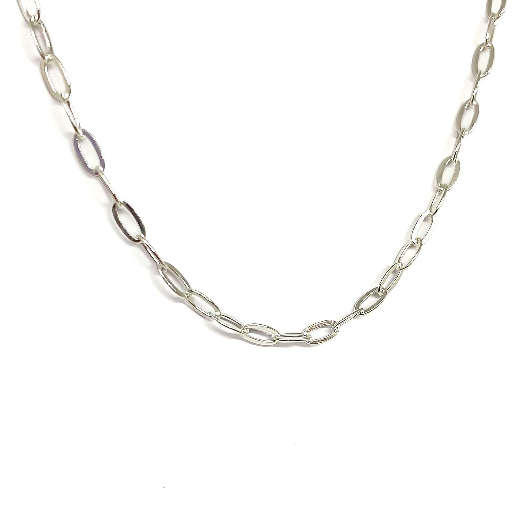 Cadena 60cm Eslabón Alargado 6x3mm Plata Fina 925-2