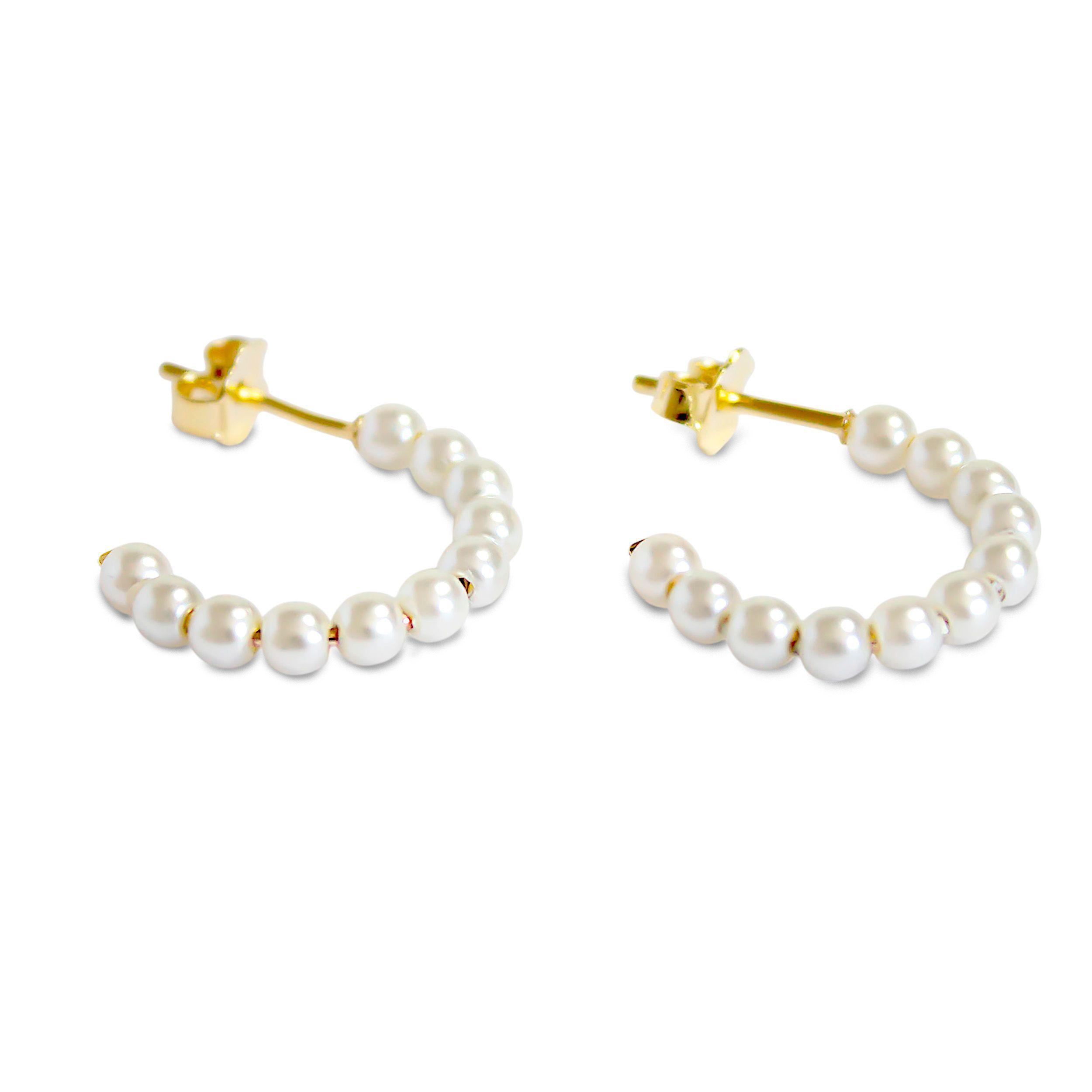 Aros Argolla Perla 19mm Enchapado Oro 18K-2
