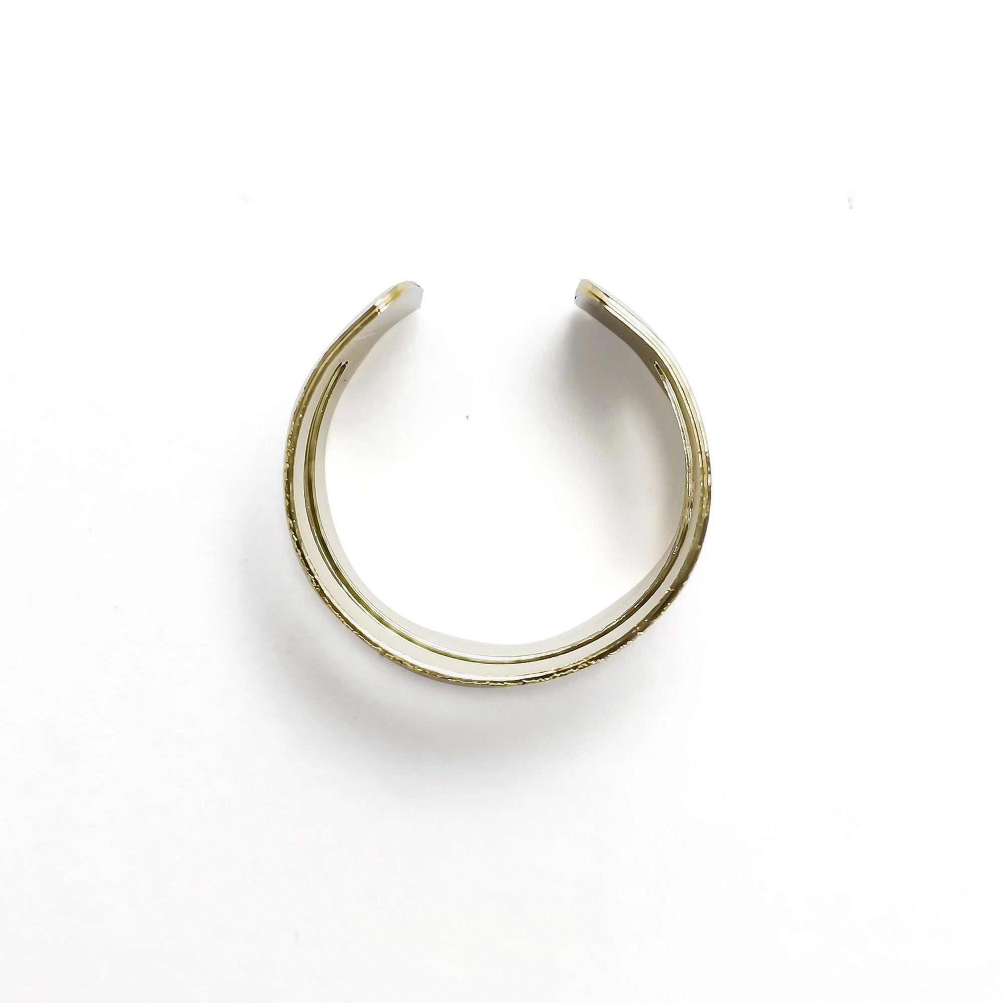 Anillo 2 Argollas Satinadas Enchapado Oro 18K Ajustable-2