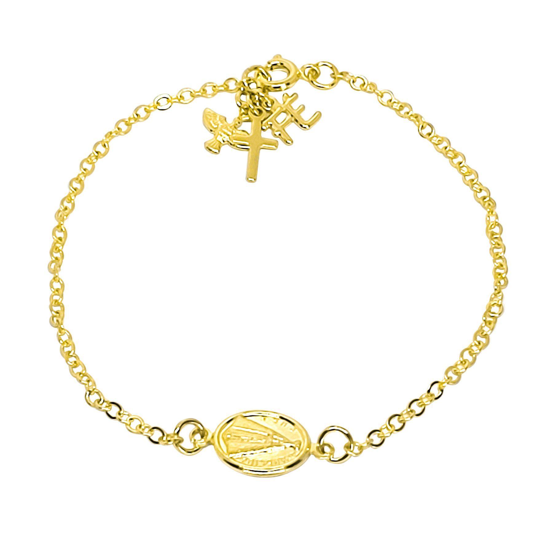 Pulsera Nuestra Señora De La Concepción Aparecida Enchapada Oro 18KA-0
