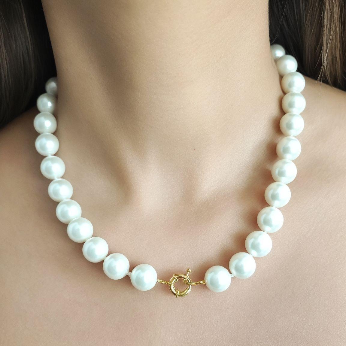 Collar Perlas 12mm Shellpearl Nácar Blanco-4