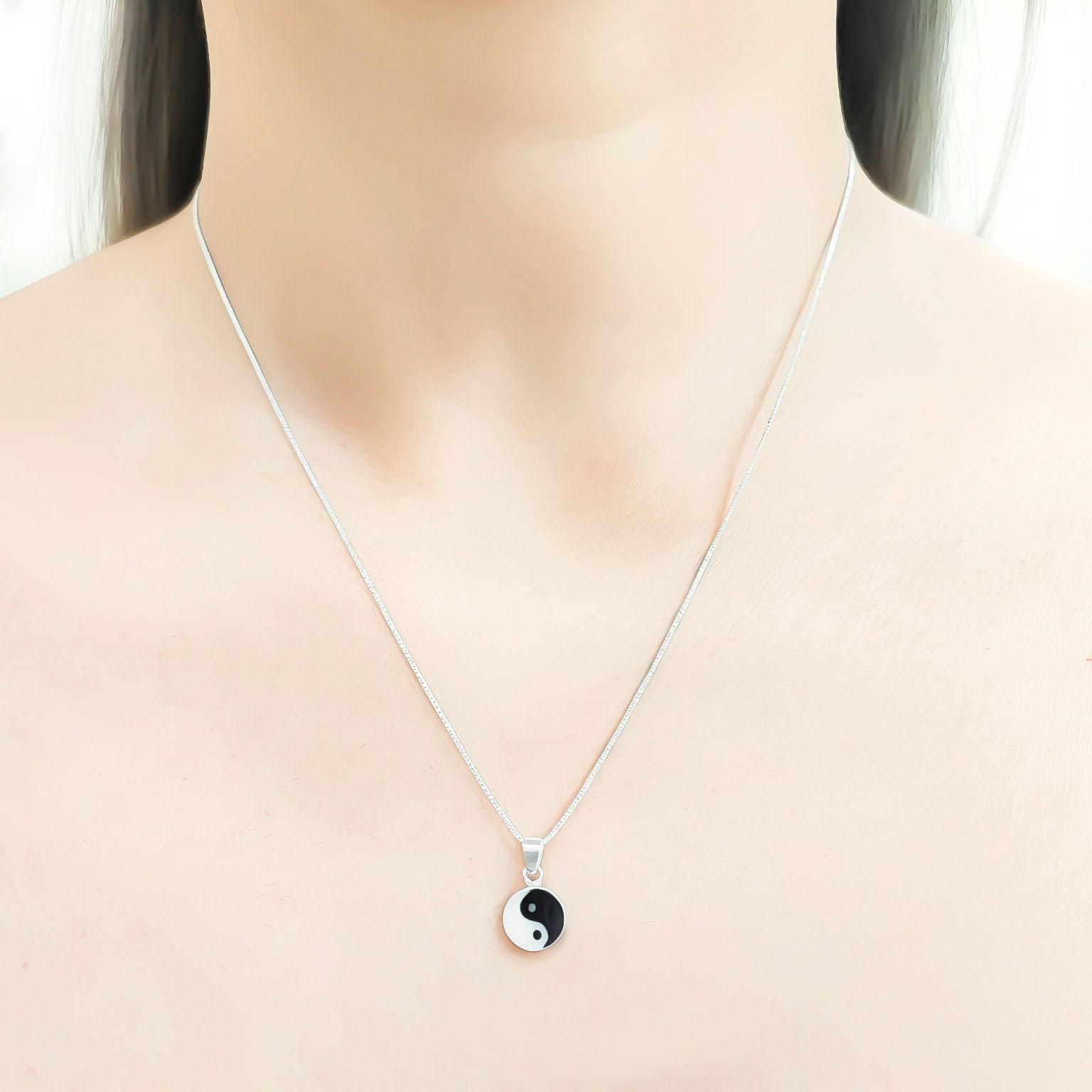 Collar Yin-Yang Esmaltado Plata Fina 925-1