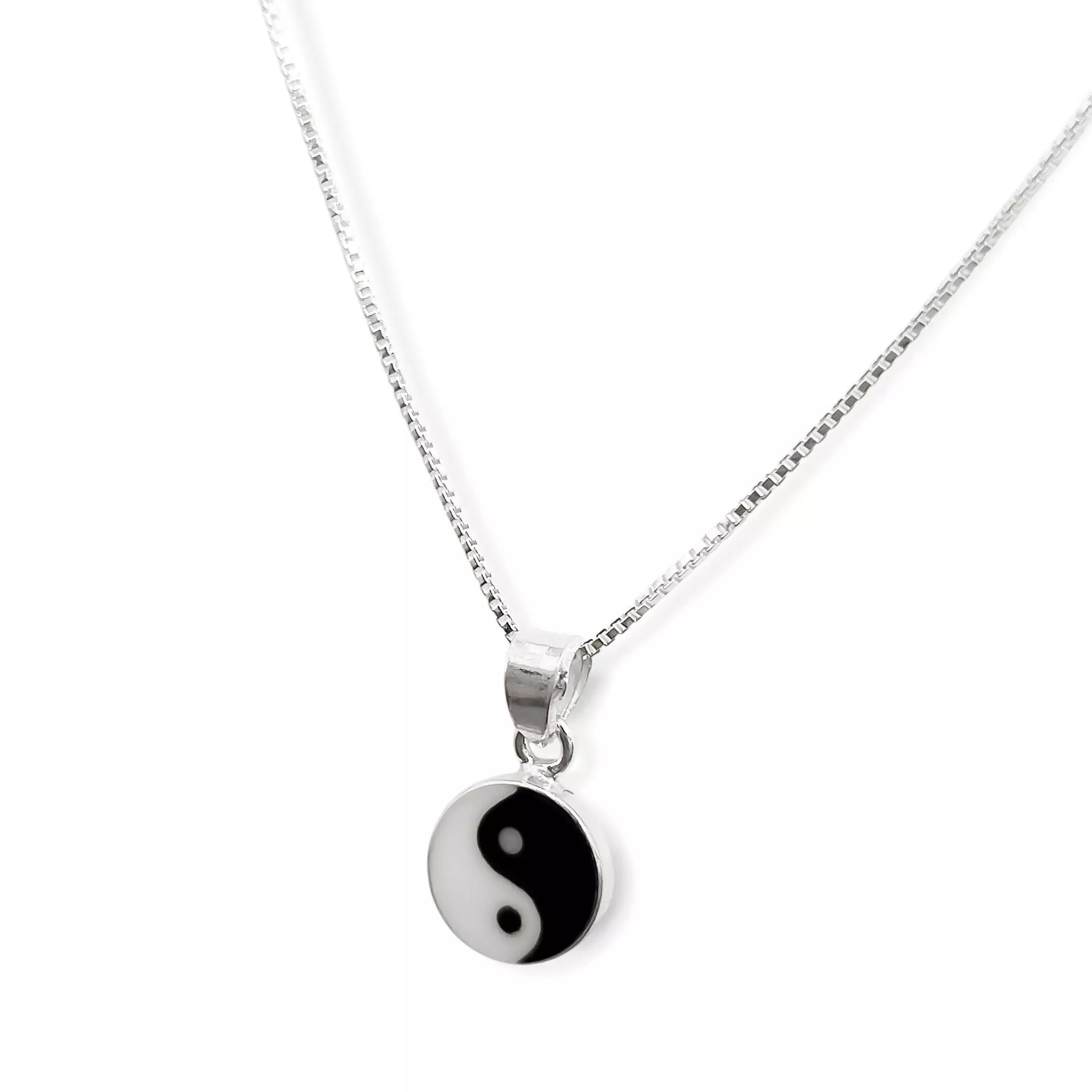 Collar Yin-Yang Esmaltado Plata Fina 925-2