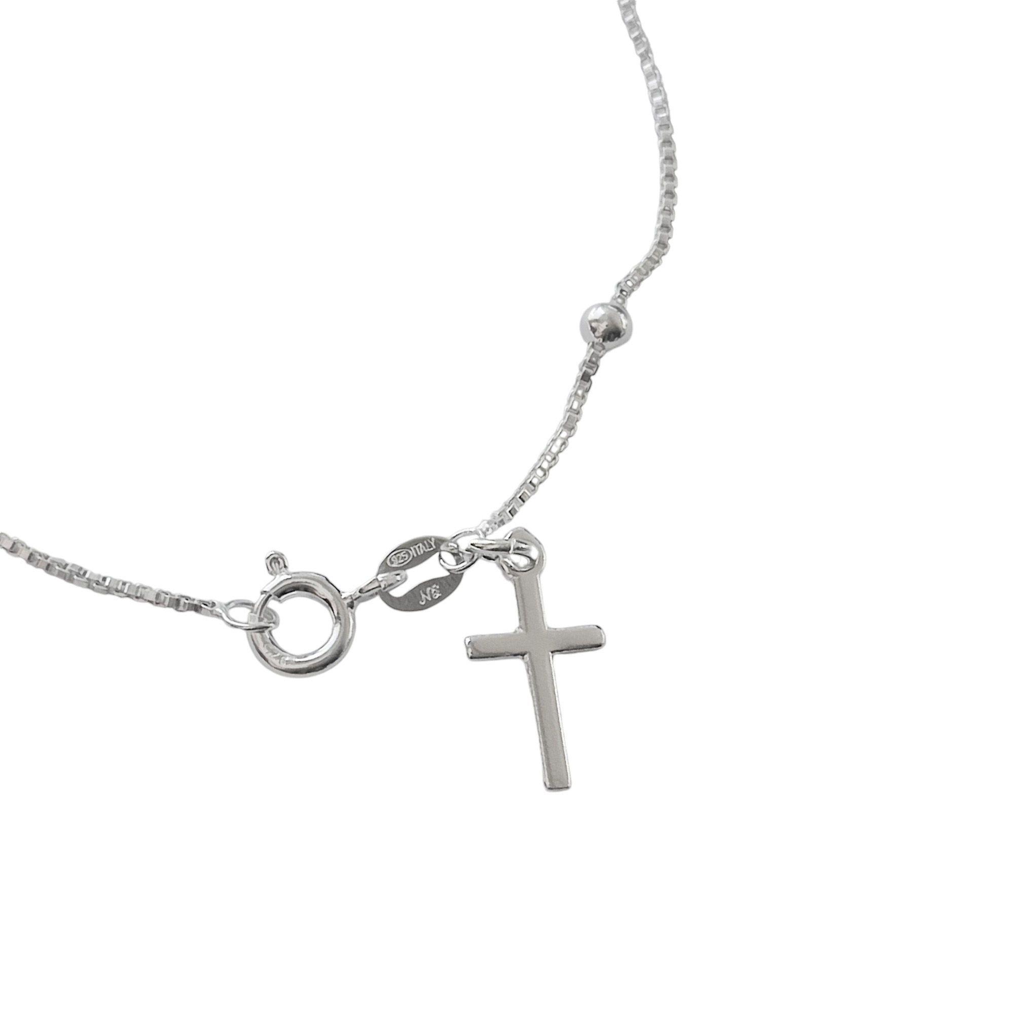 Pulsera Denario Cruz Plata Fina 925-2