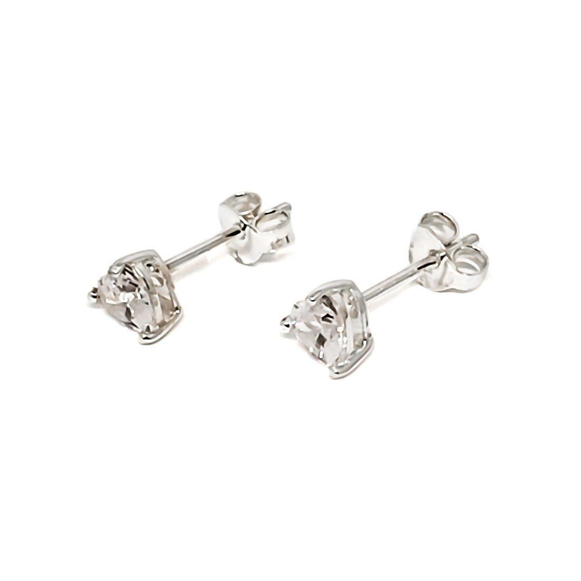 Aros Corazón Circón 6mm Plata Fina 925-2