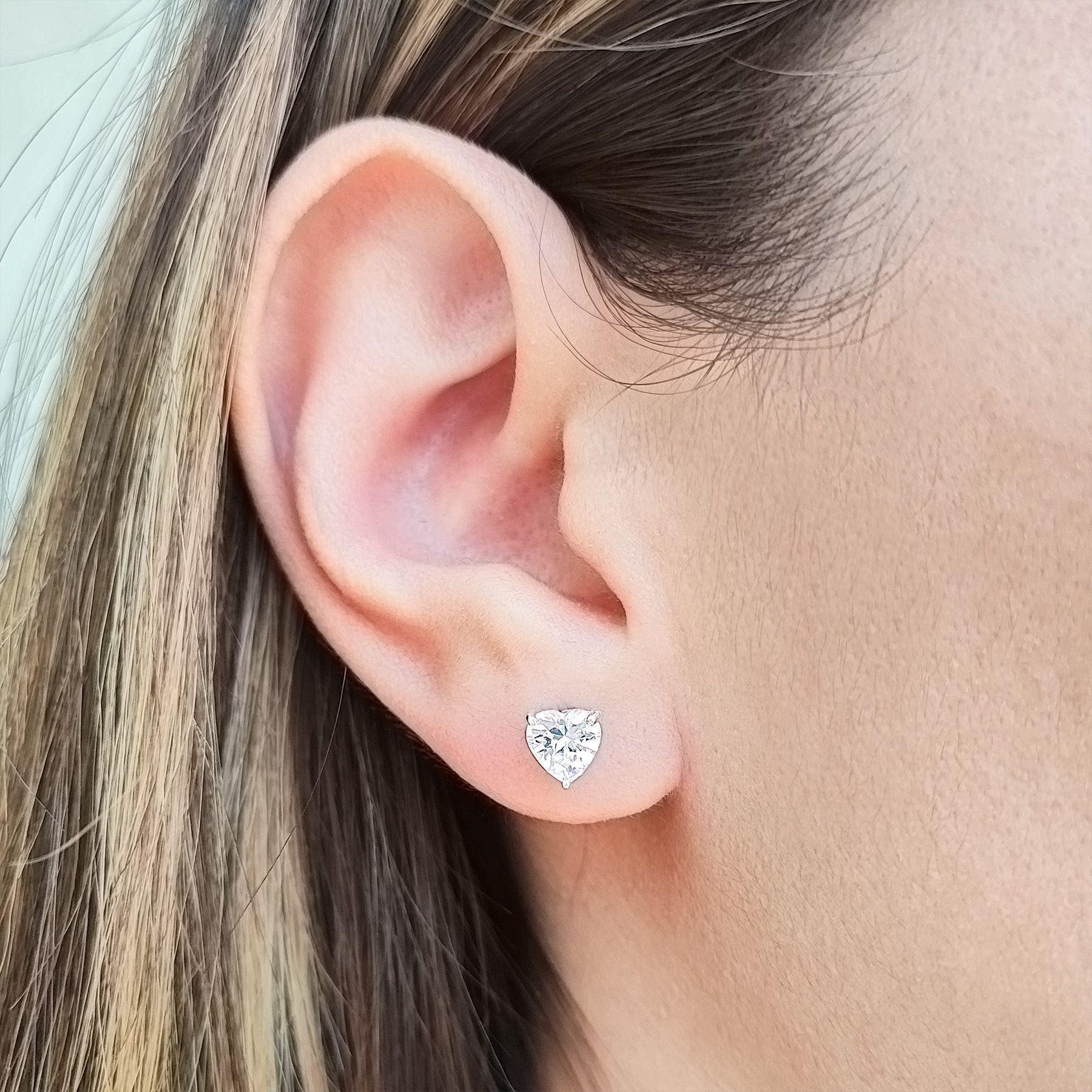 Aros Corazón Circón 6mm Plata Fina 925-3
