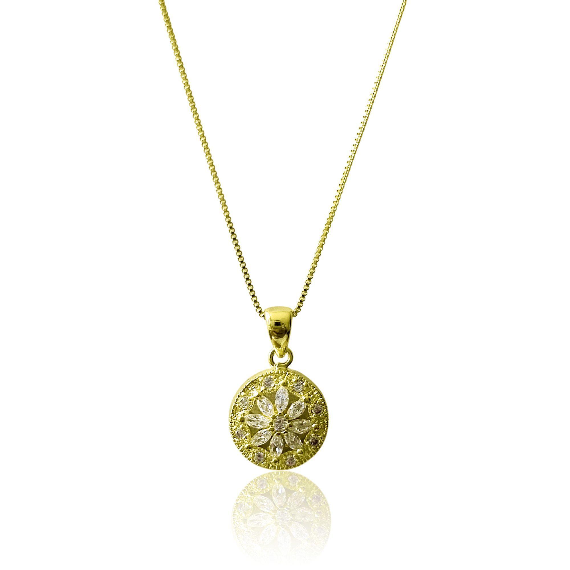 Collar Margarita Circón Enchapado Oro 18K-2