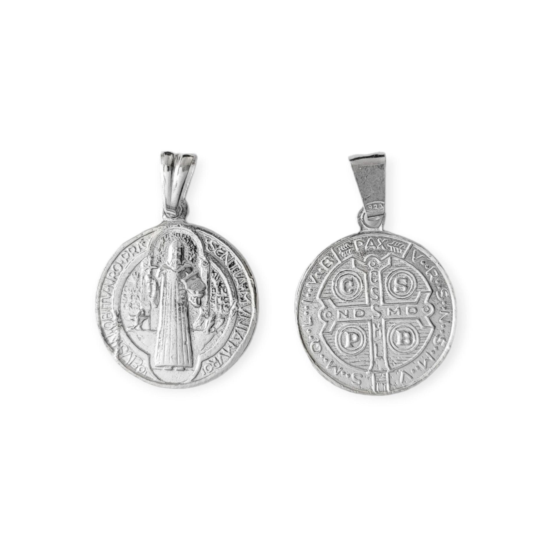 Colgante San Benito 17mm Plata Fina 925-2