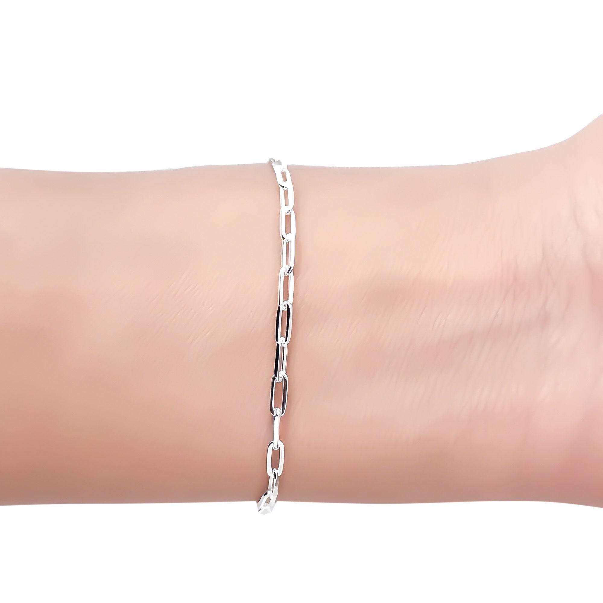 Pulsera Eslab n Largo Plata Fina 925-2