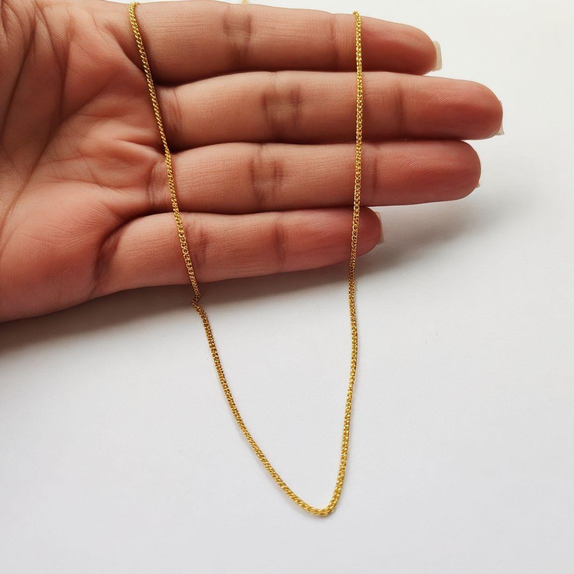 Cadena Grumet 60cm Enchapado Oro 18K-1