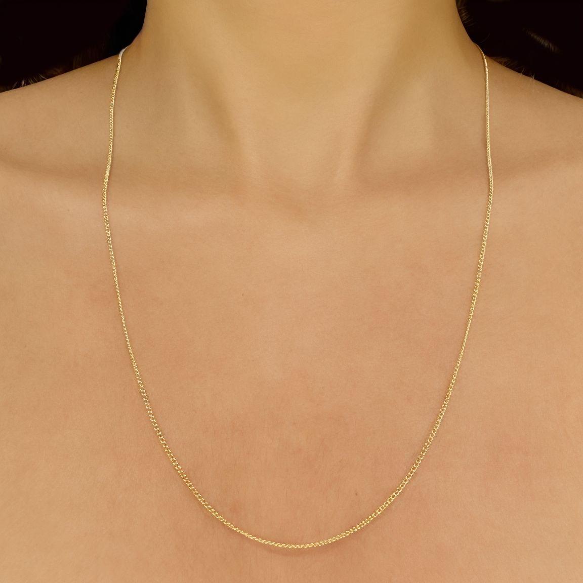 Cadena Grumet 60cm Enchapado Oro 18K-2