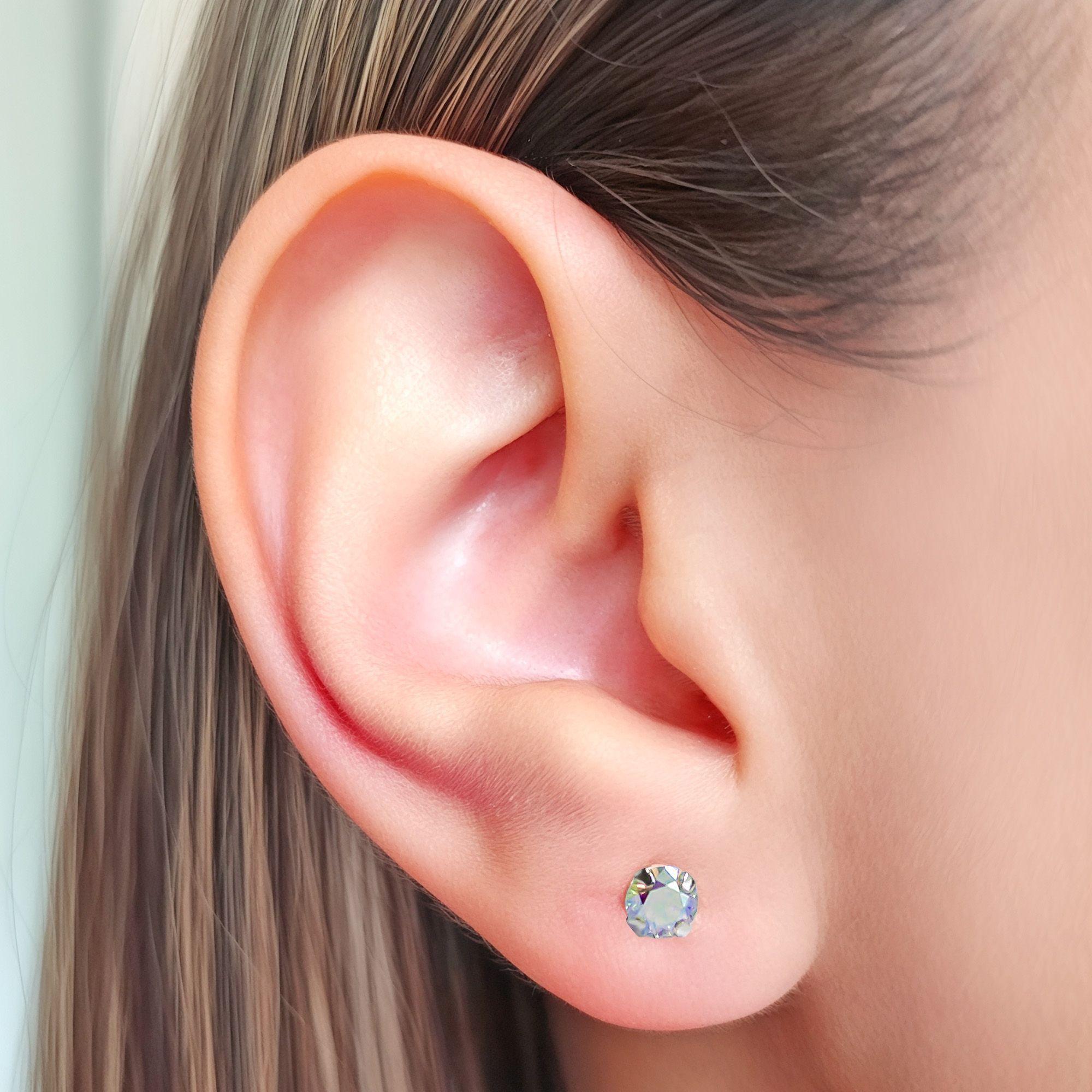 Aros Circón Tornasol Grifas 4mm Plata Fina 925-3