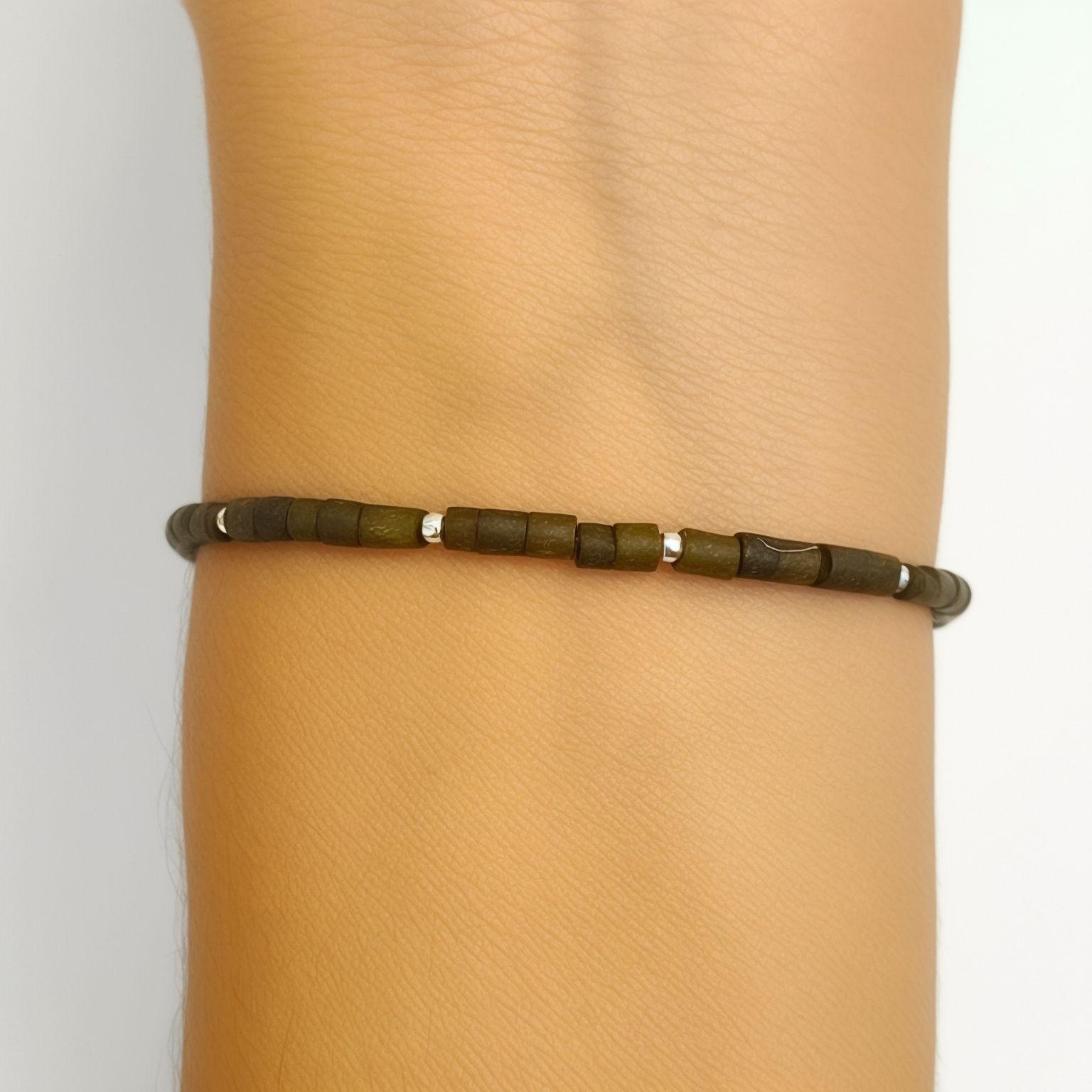 Pulsera Jade Tubo Plata Fina 925-2