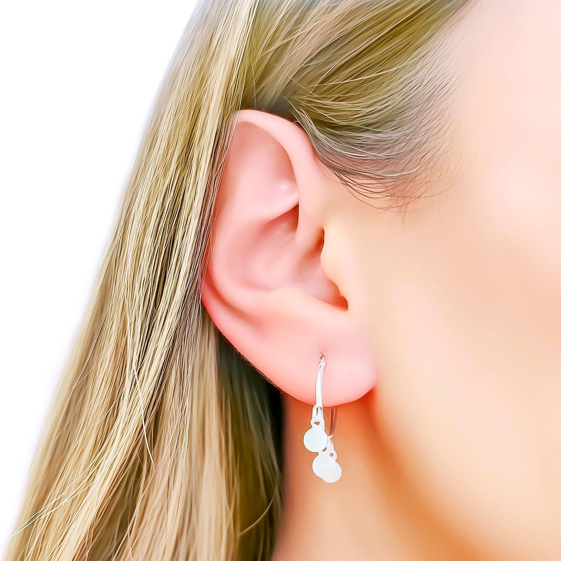 Aros Argolla 3 Círculos Colgantes Plata Fina 925-2