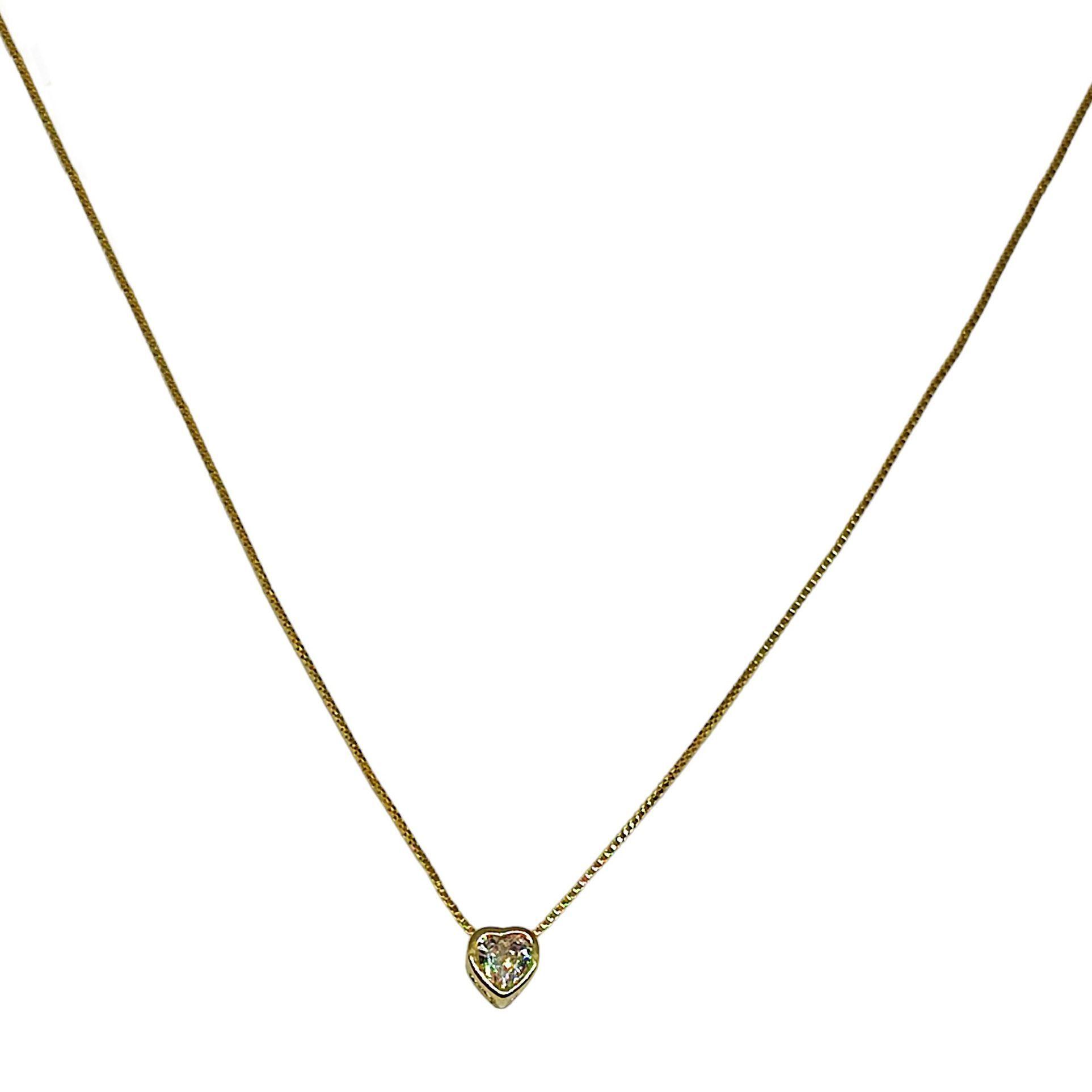 Collar Mini Corazón Circón Enchapado Oro 18K-2