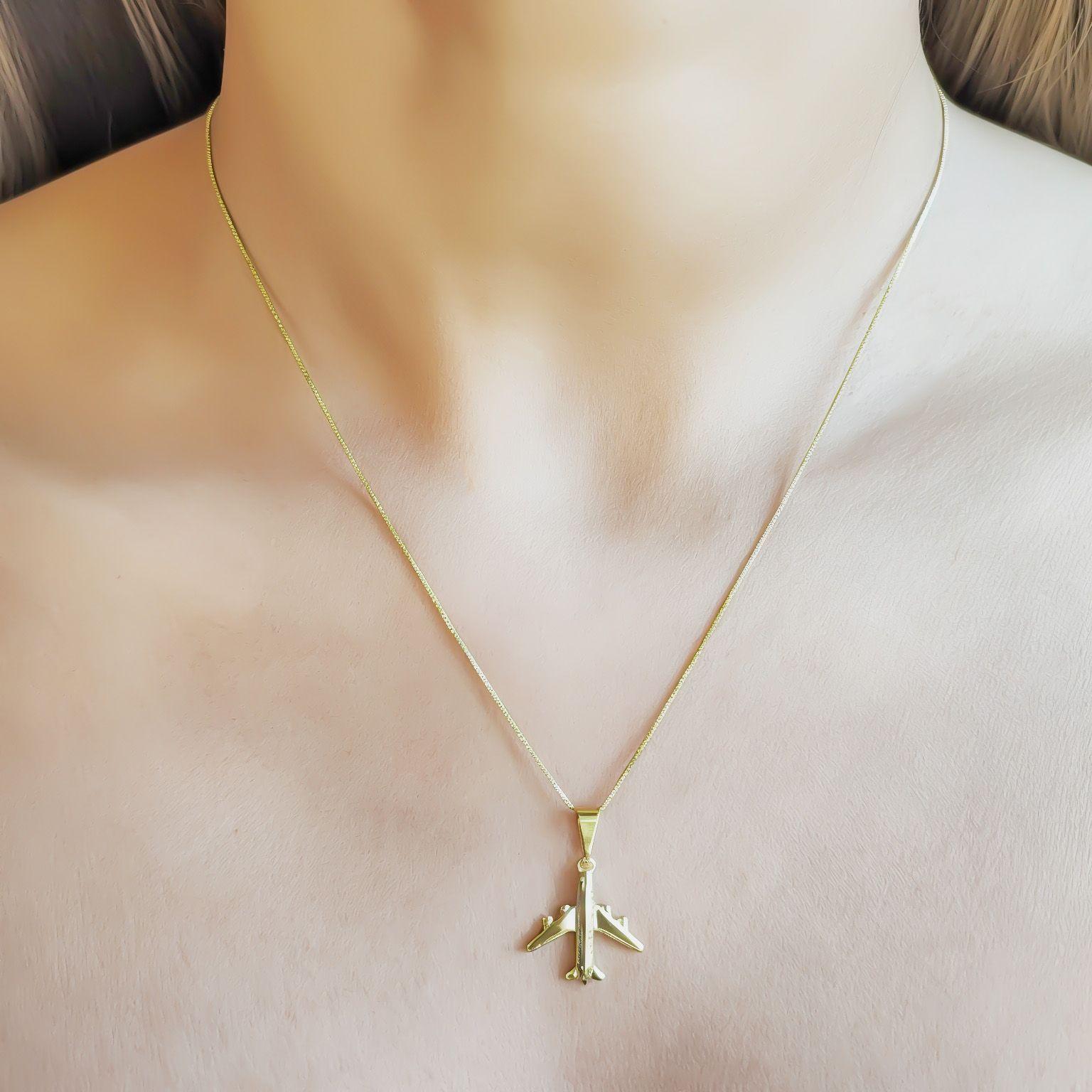 Collar Avión Enchapado Oro 18K-3