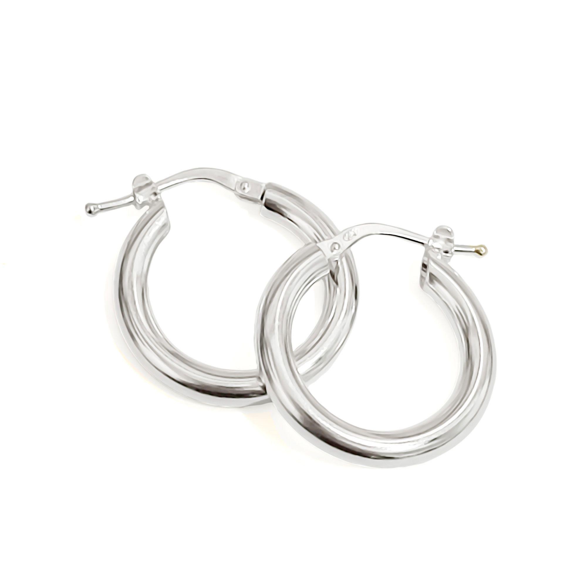 Aros Argolla Tubo 20 mm Redondo Plata Fina 925-0