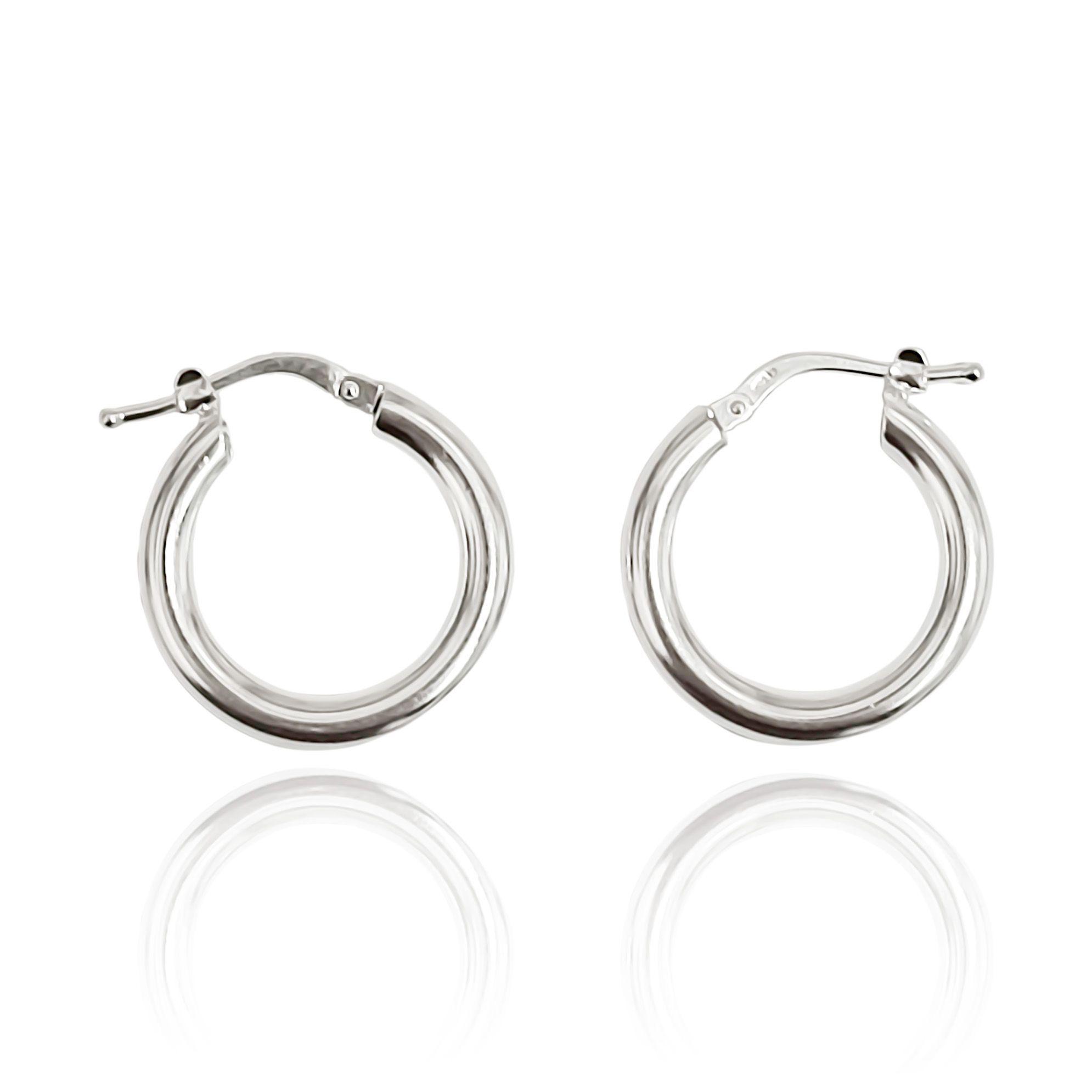 Aros Argolla Tubo 20 mm Redondo Plata Fina 925-1