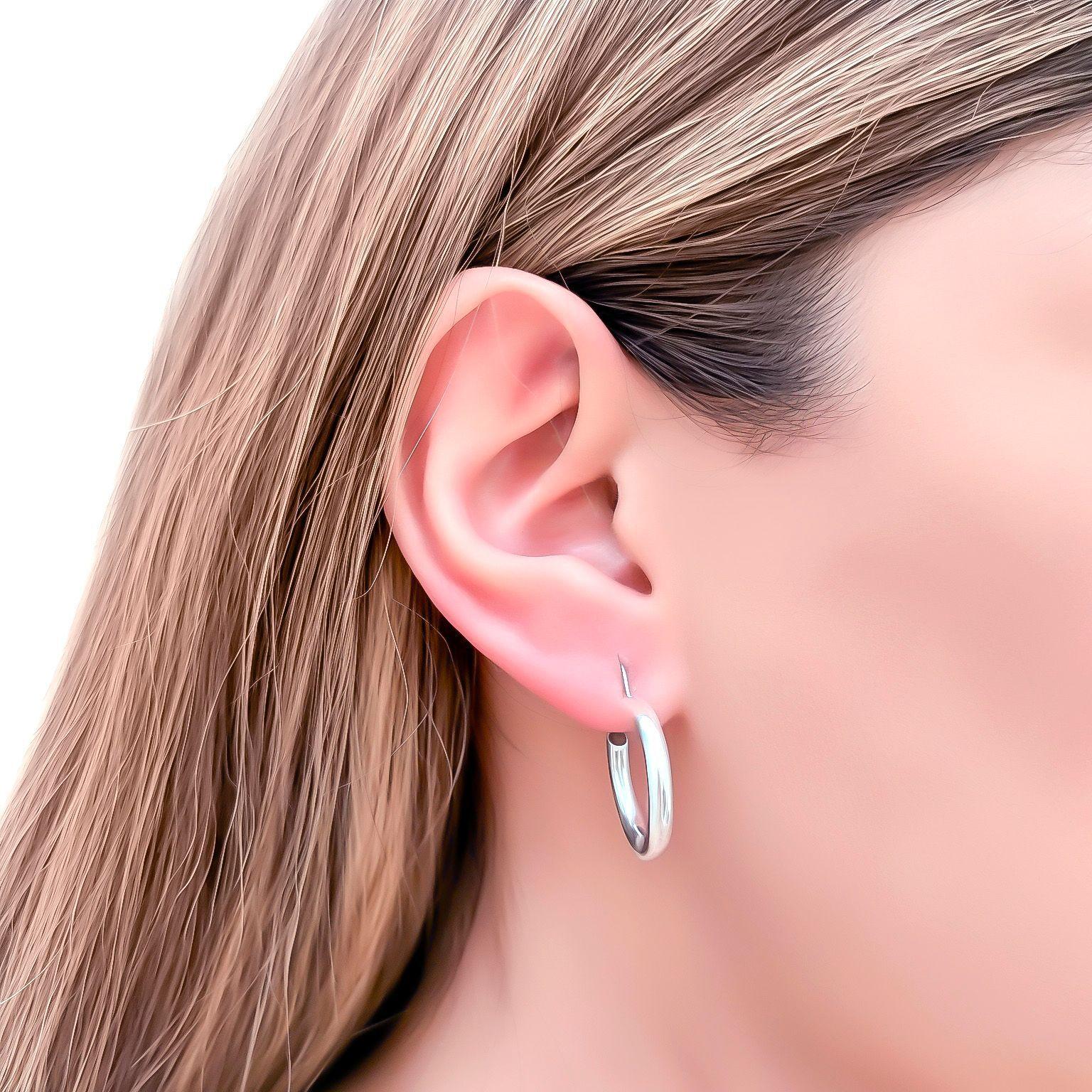 Aros Argolla Tubo 20 mm Redondo Plata Fina 925-2