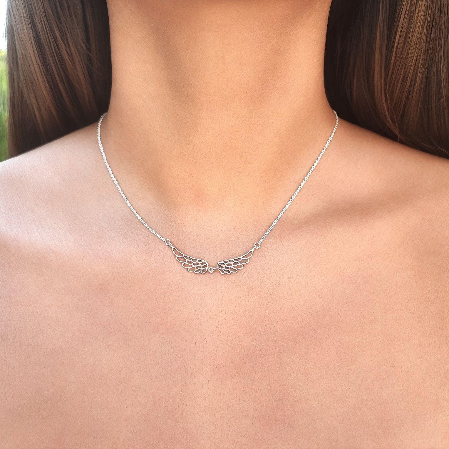 Collar Dos Alas Plata Fina 925-2