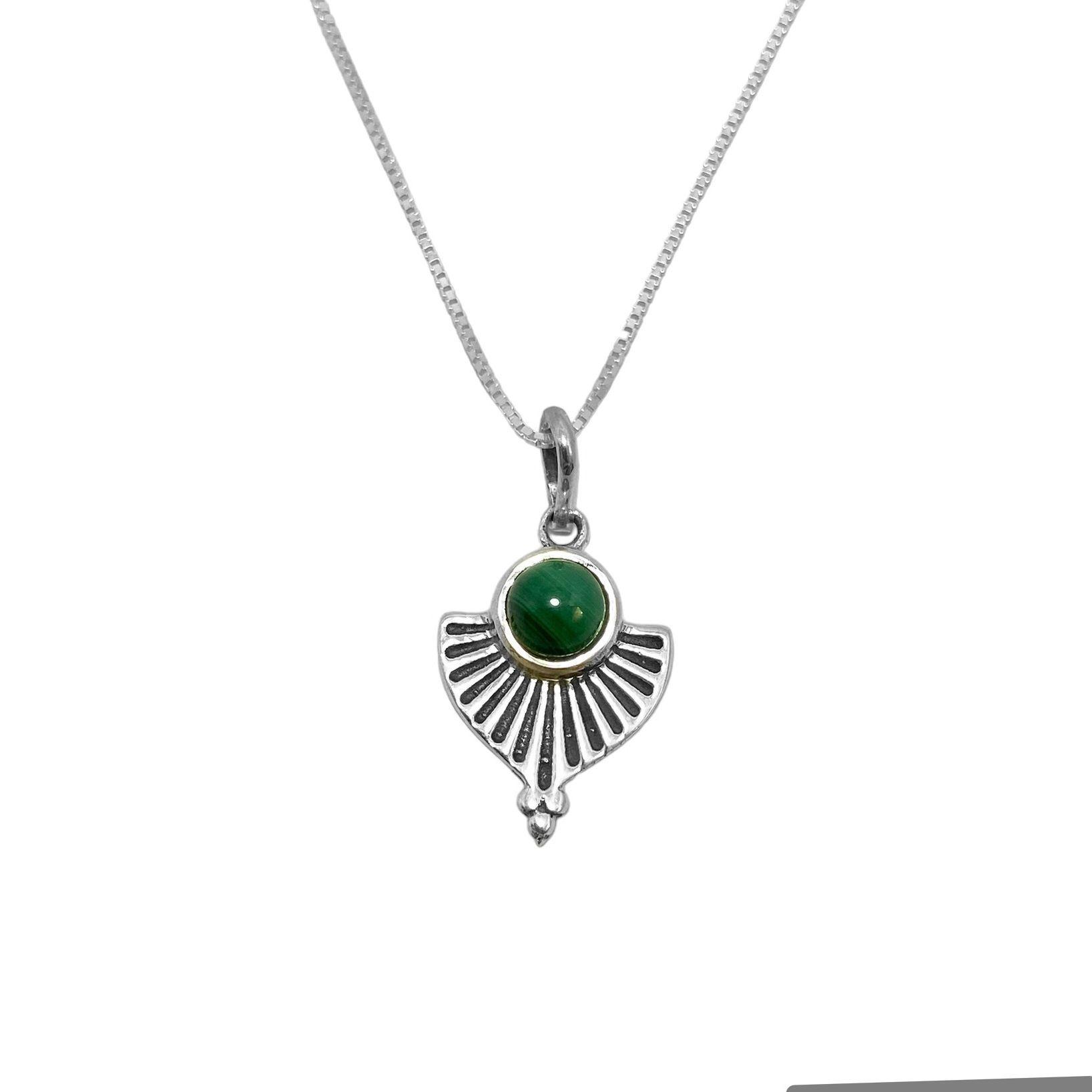 Collar Hari Malaquita Plata Fina 925-0