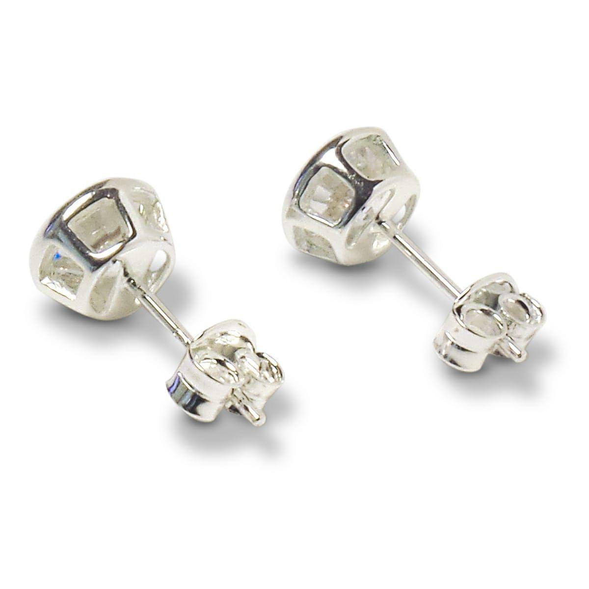 Aros Circón Solitario Redondo 6mm Plata Fina 925-2