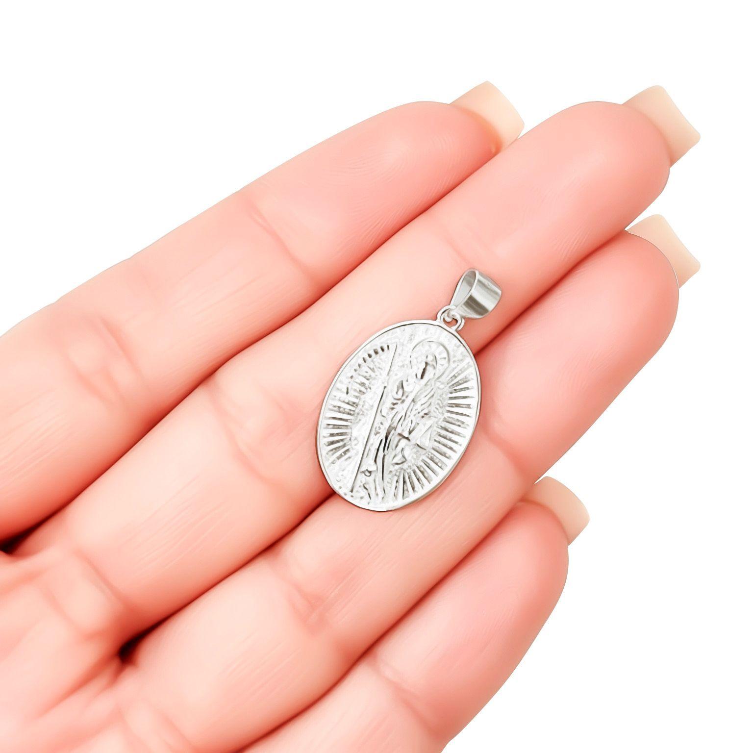 Colgante Medalla Santa Muerte Plata Fina 925-1
