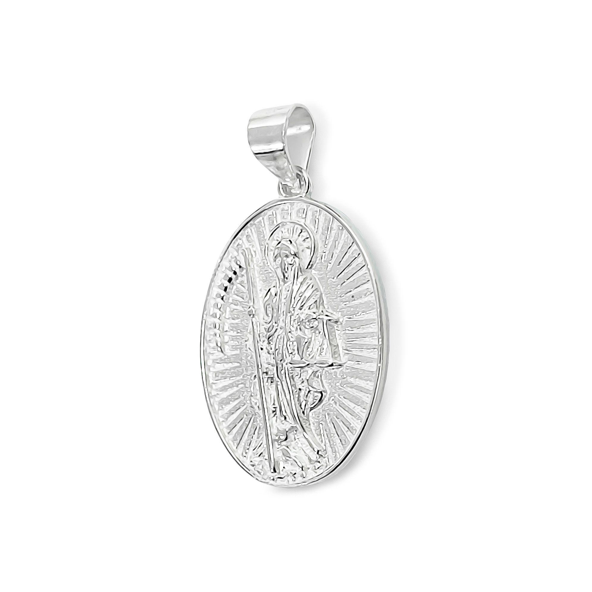 Colgante Medalla Santa Muerte Plata Fina 925-2