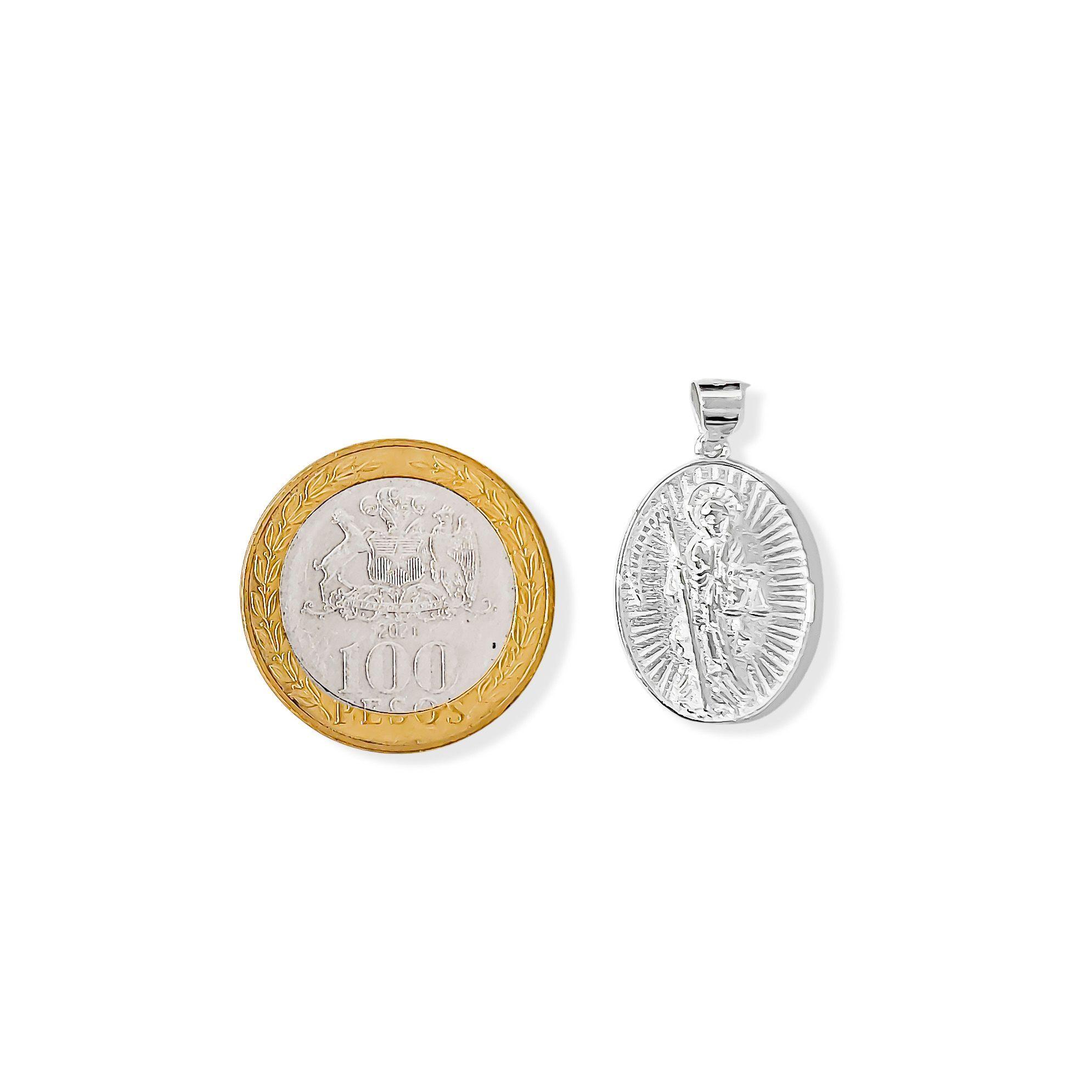 Colgante Medalla Santa Muerte Plata Fina 925-3