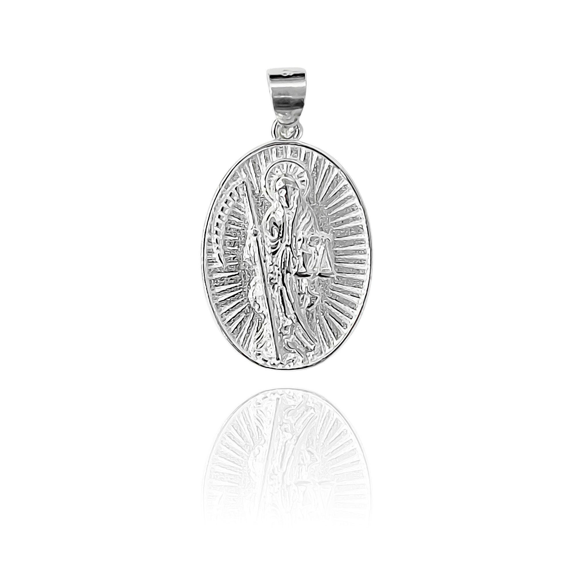 Colgante Medalla Santa Muerte Plata Fina 925-4