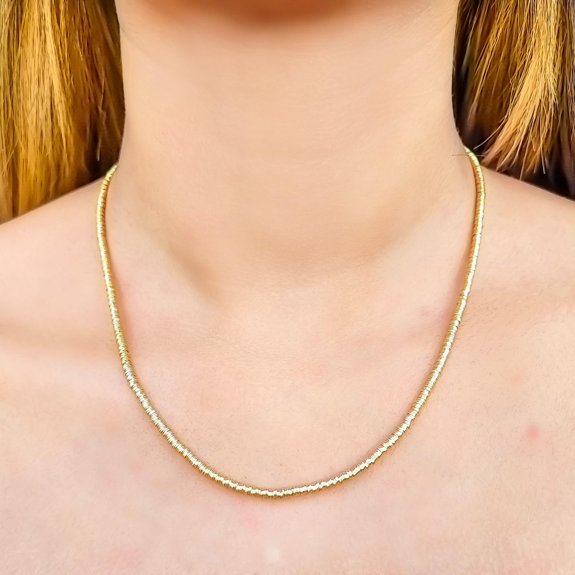 Collar mostacilla Enchapado Oro 18K 50cm-2