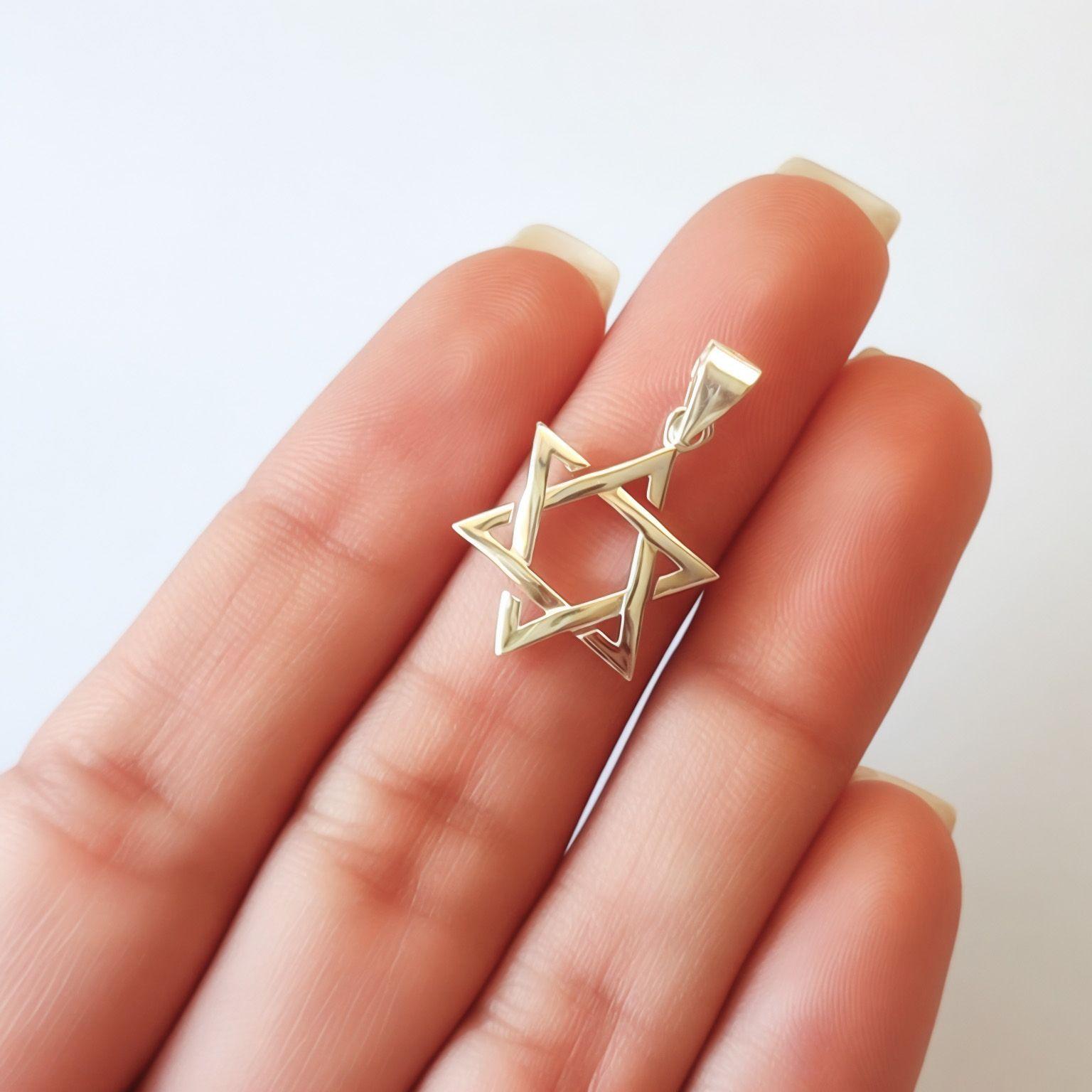 Colgante Estrella De David  16mm Plata Fina 925-2
