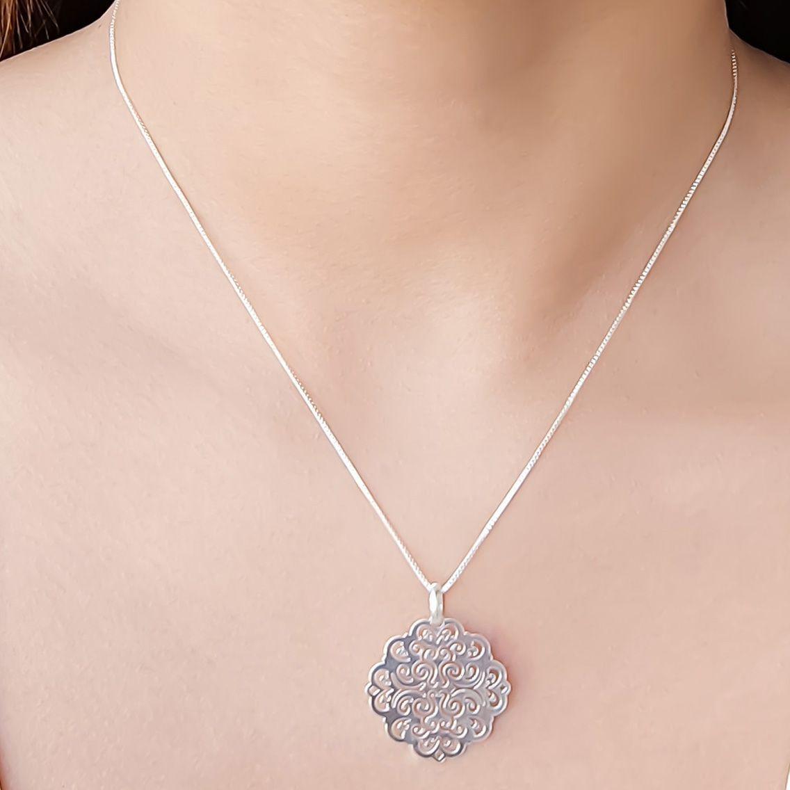 Collar Lau 45cm Plata Fina 925-2