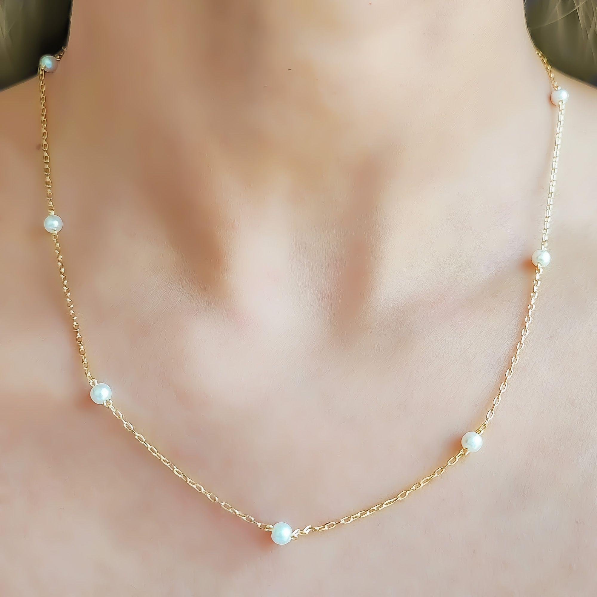 Collar Perla Sintética Elia Enchapado Oro 18K-2