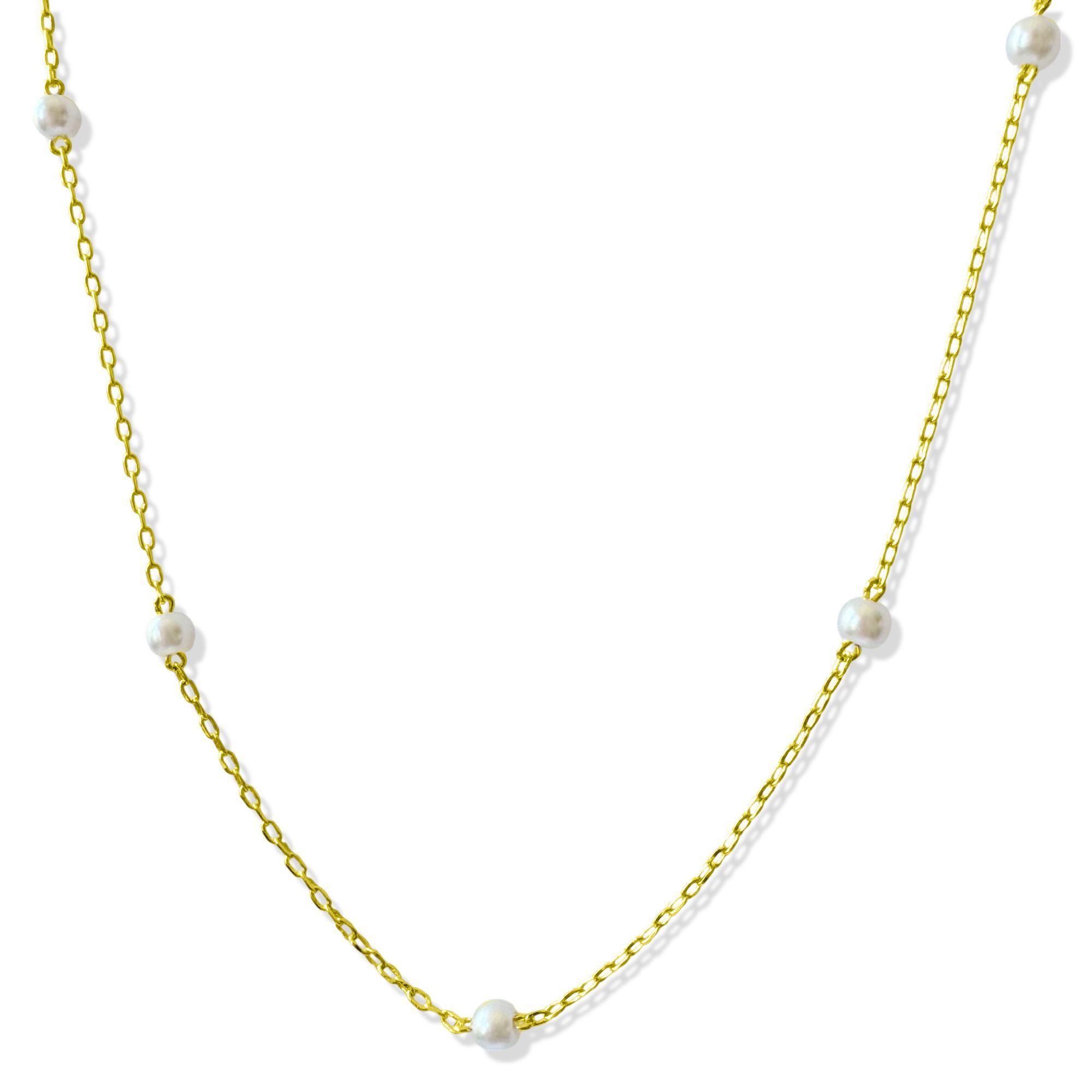 Collar Perla Sintética Elia Enchapado Oro 18K-2