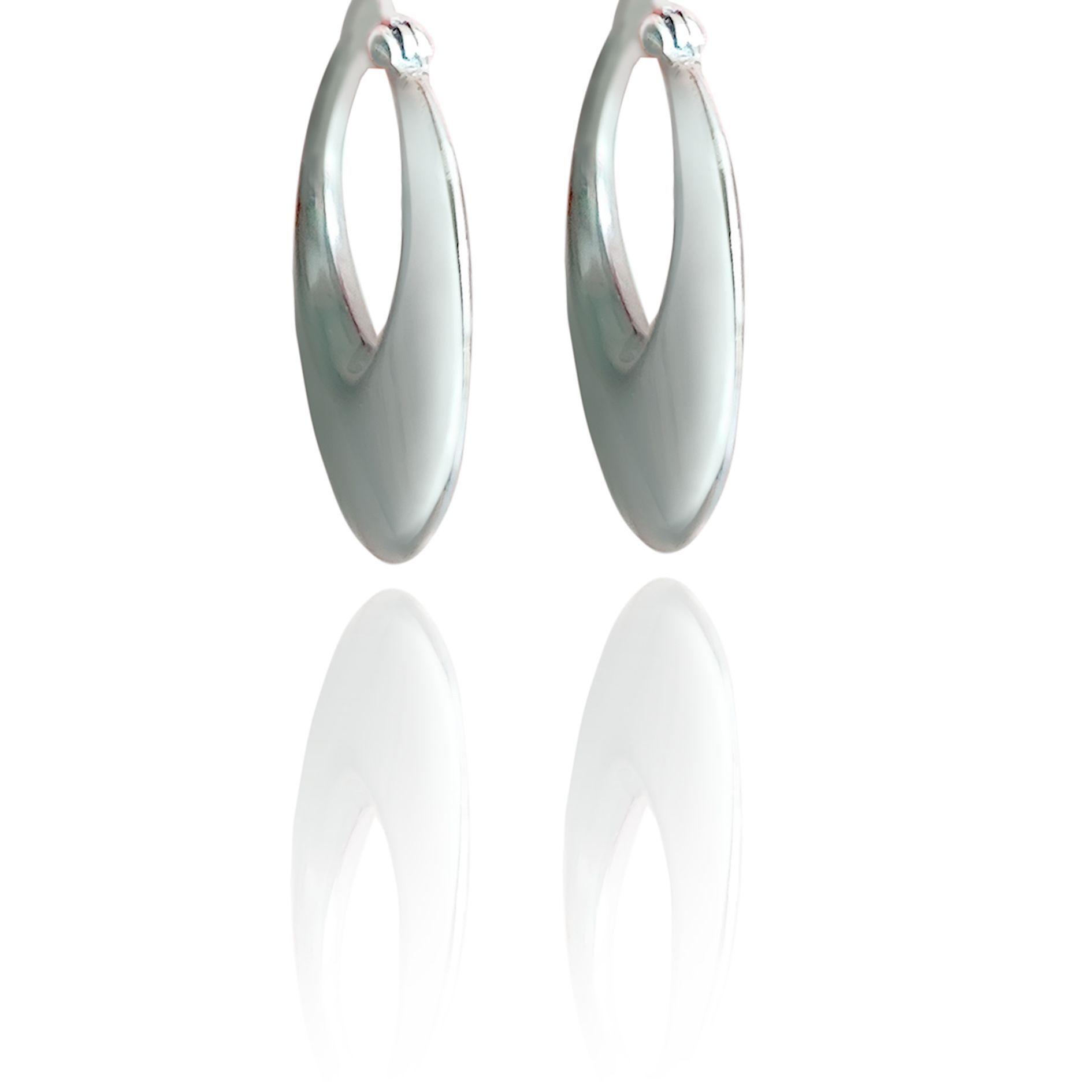 Aros Argolla Bote 25mm Plata Fina 925-2