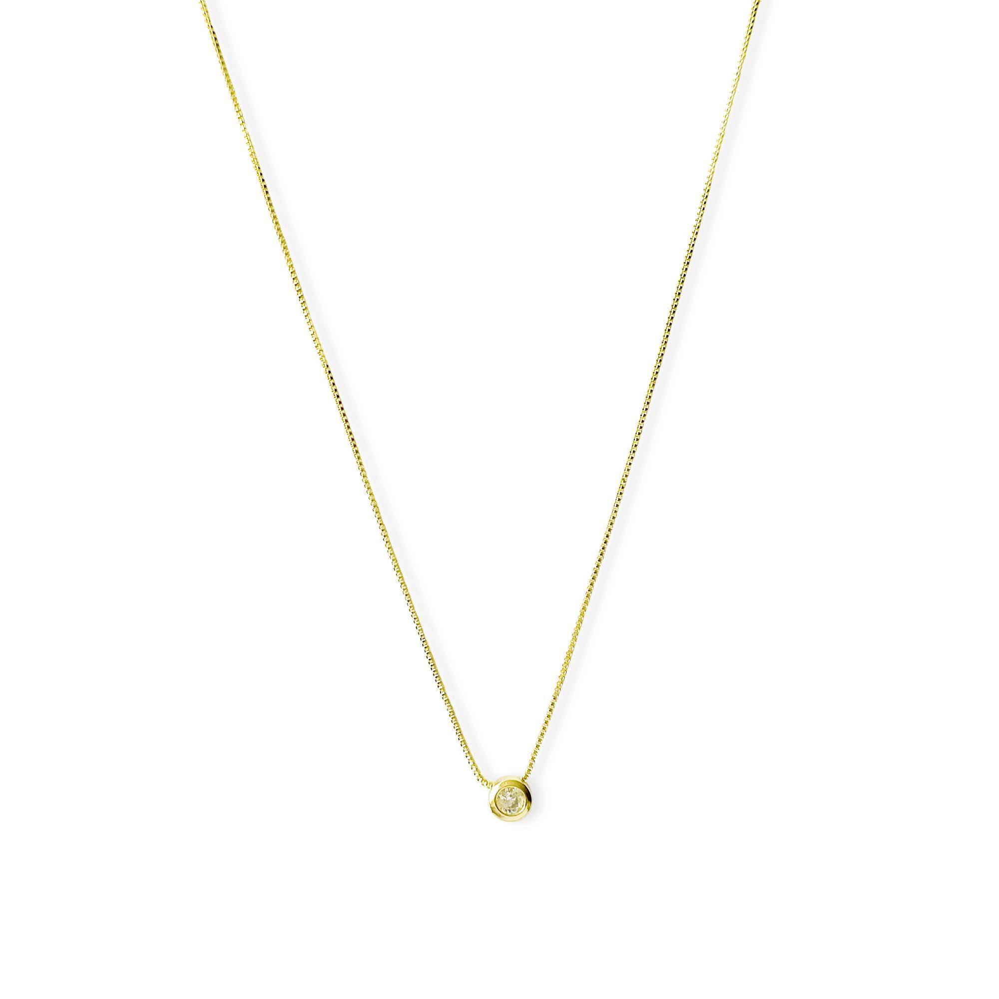 Collar Punto De Luz 5mm Borde Enchapado Oro 18K-1