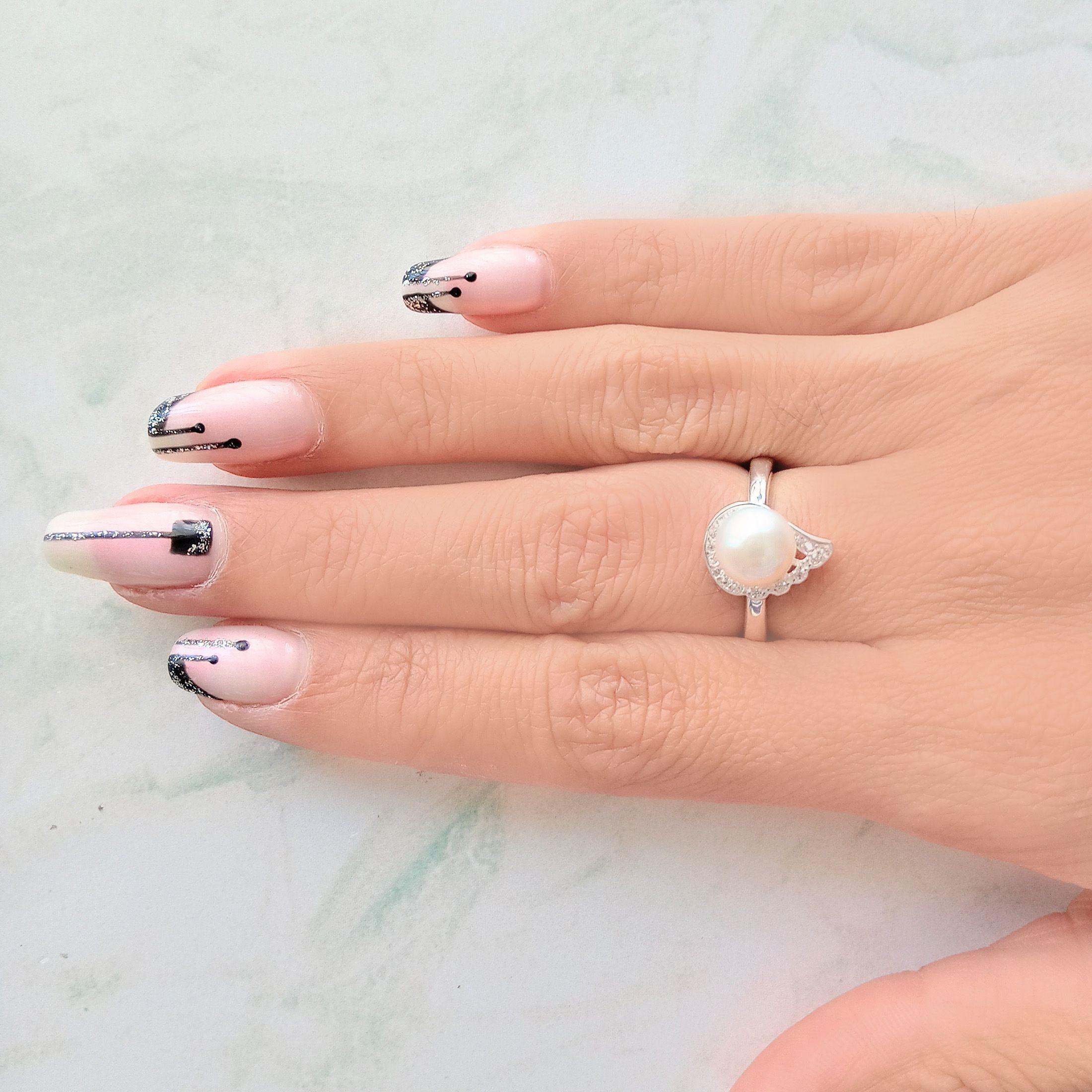 Anillo Perla De Río Ala Circón Plata Fina 925-2