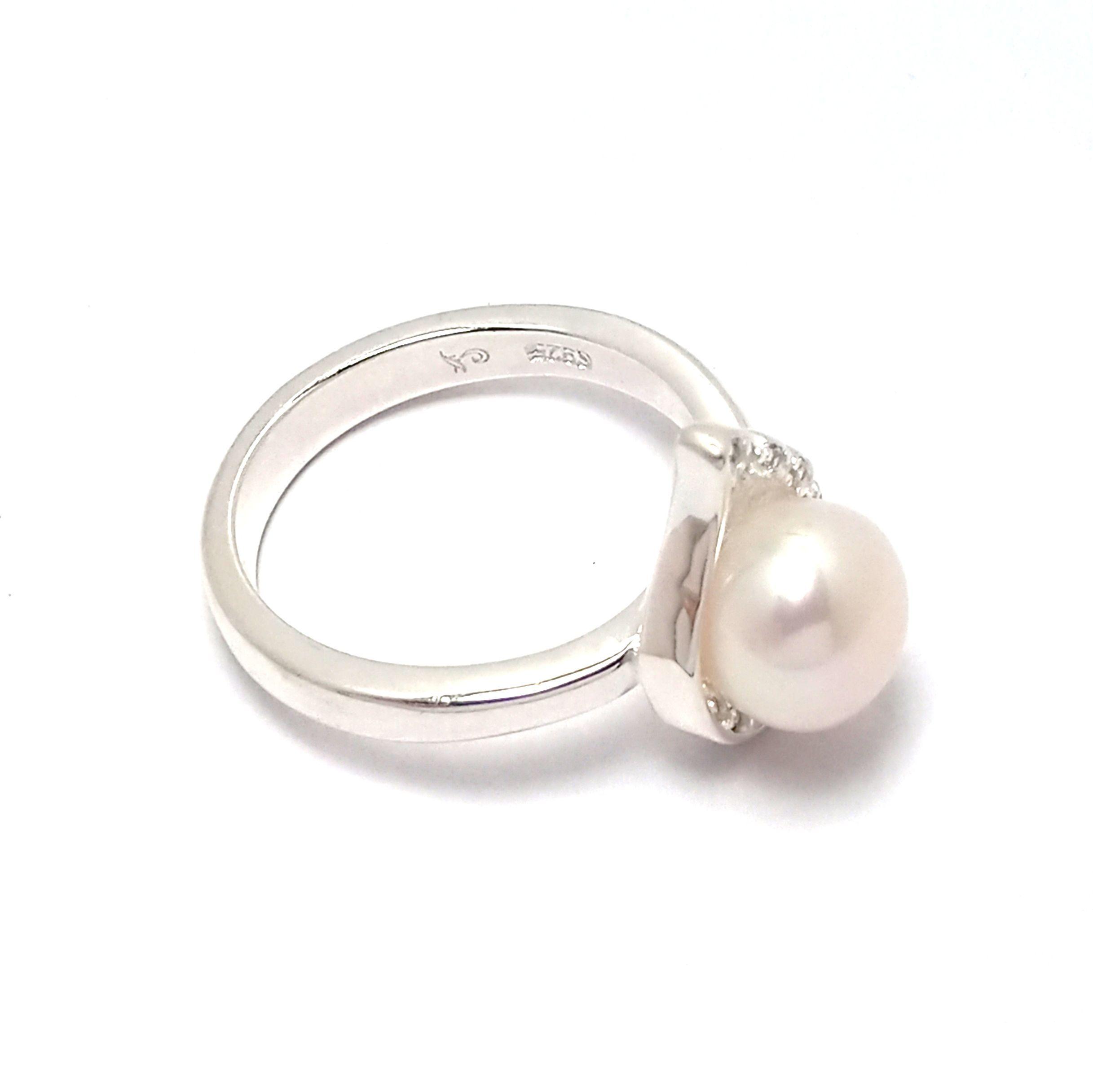 Anillo Perla De Río Ala Circón Plata Fina 925-3